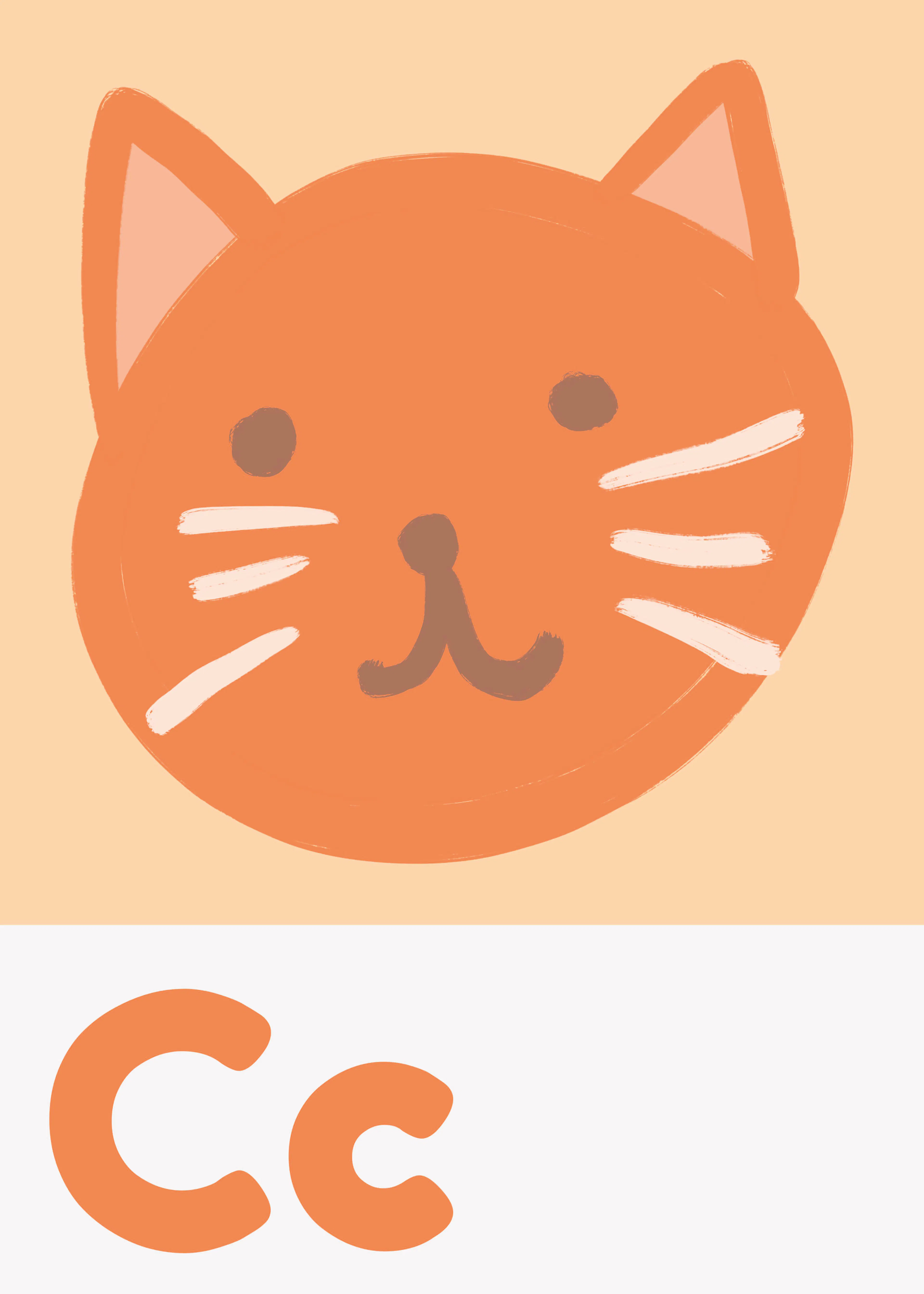 Orange Cute Cat Poster 0