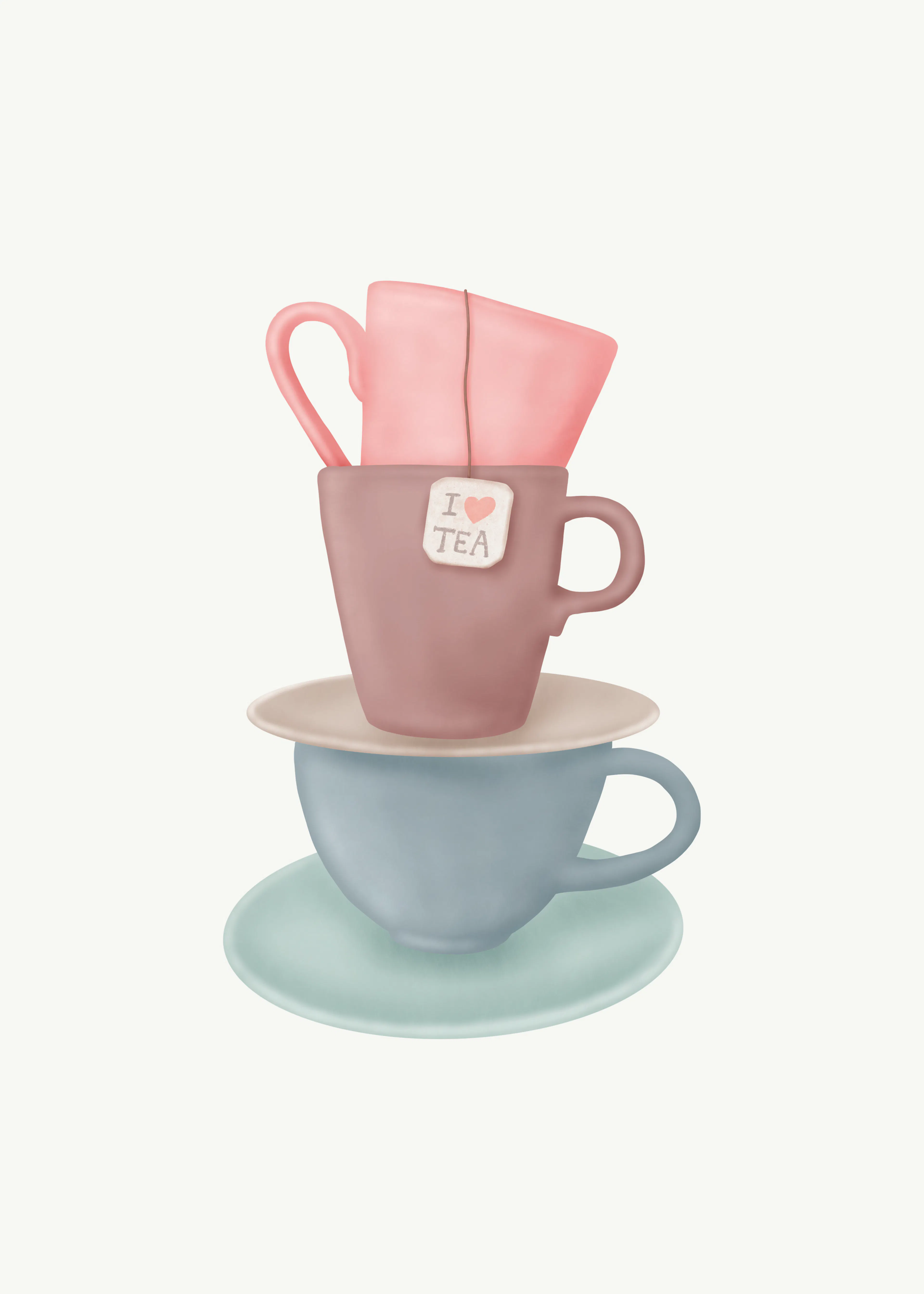 Pastel Tea Stack Poster 0