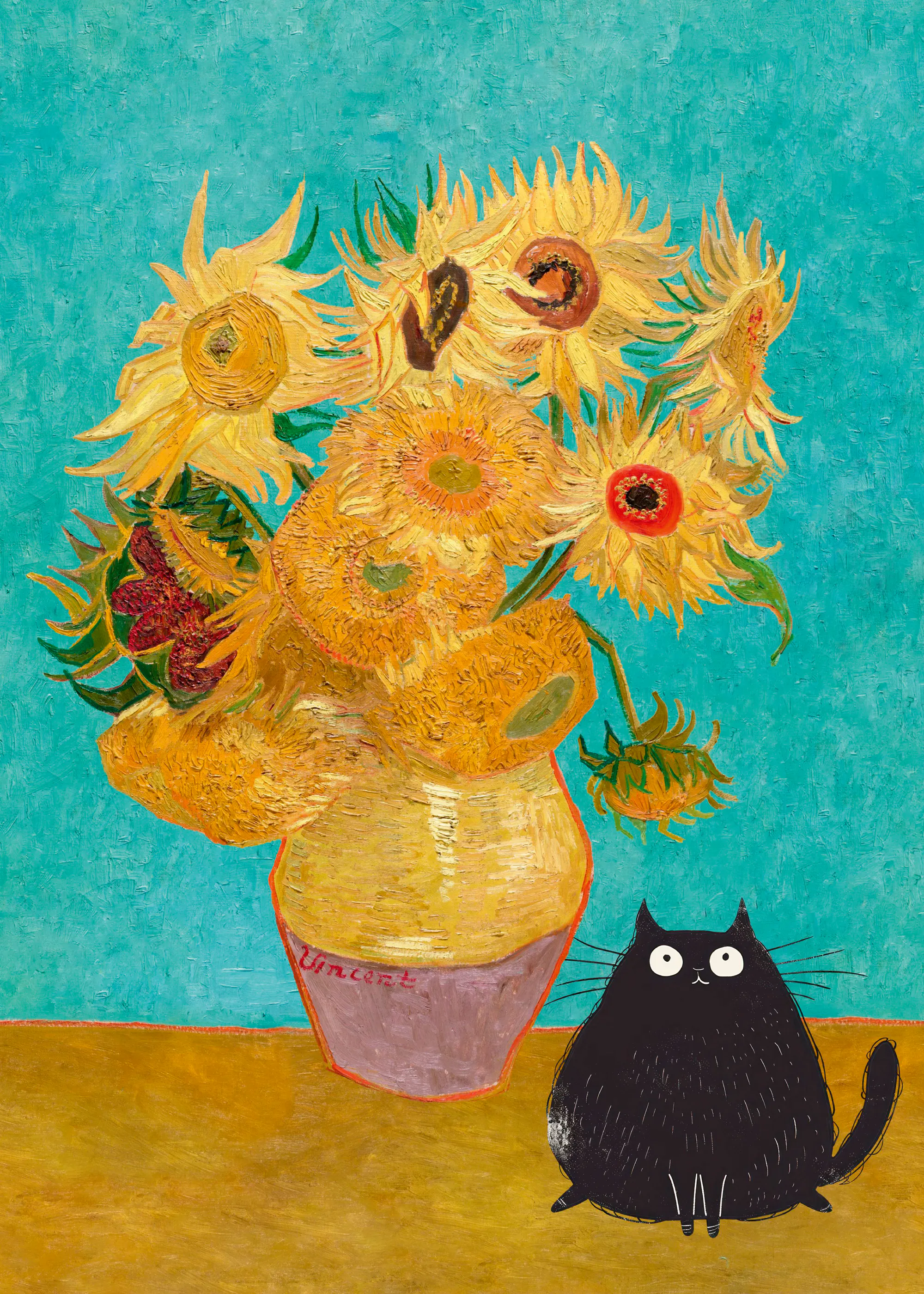Sunflower Cat Poster 0