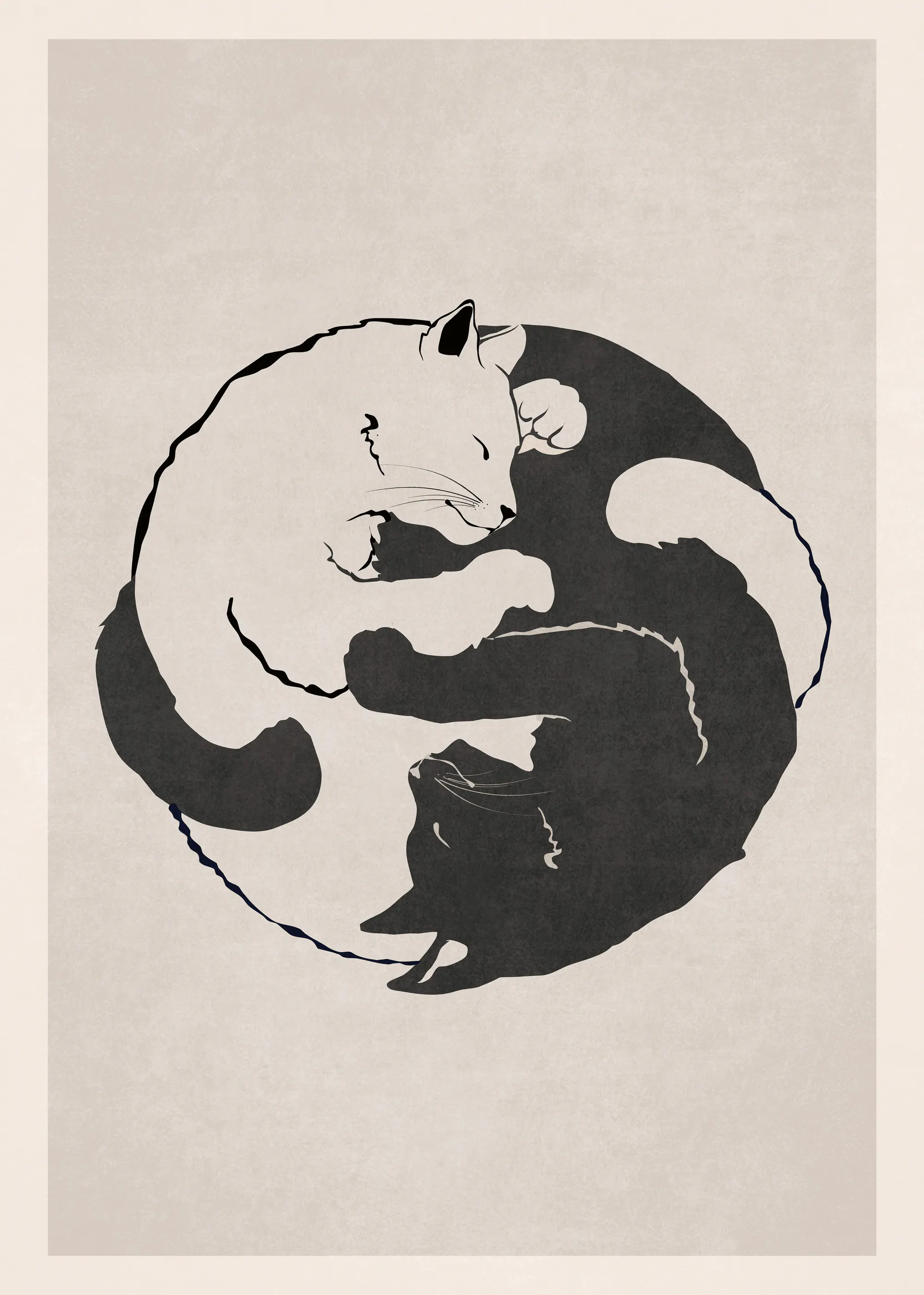 Yin Yang Cats Poster 0