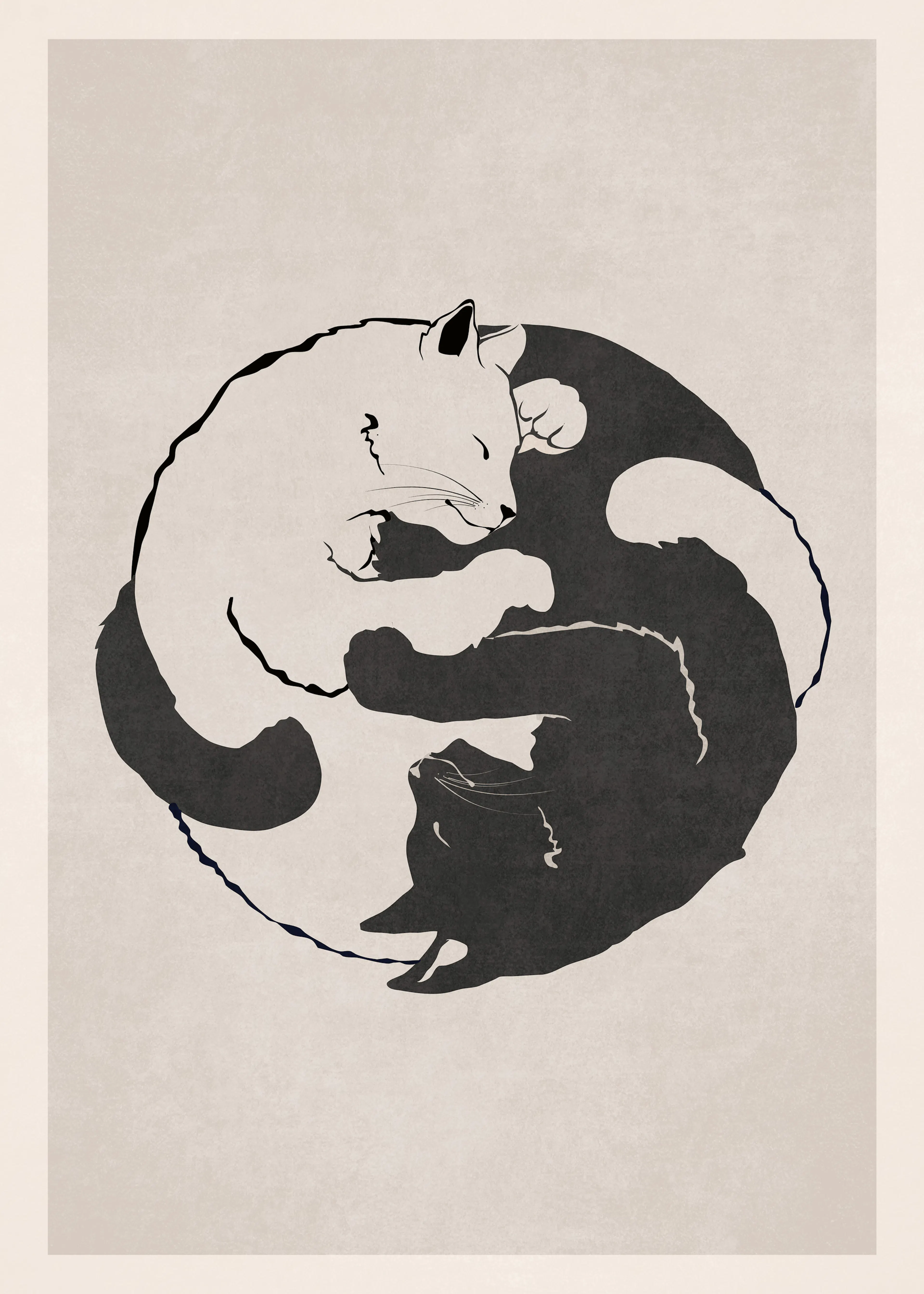 Yin Yang Cats Poster 0