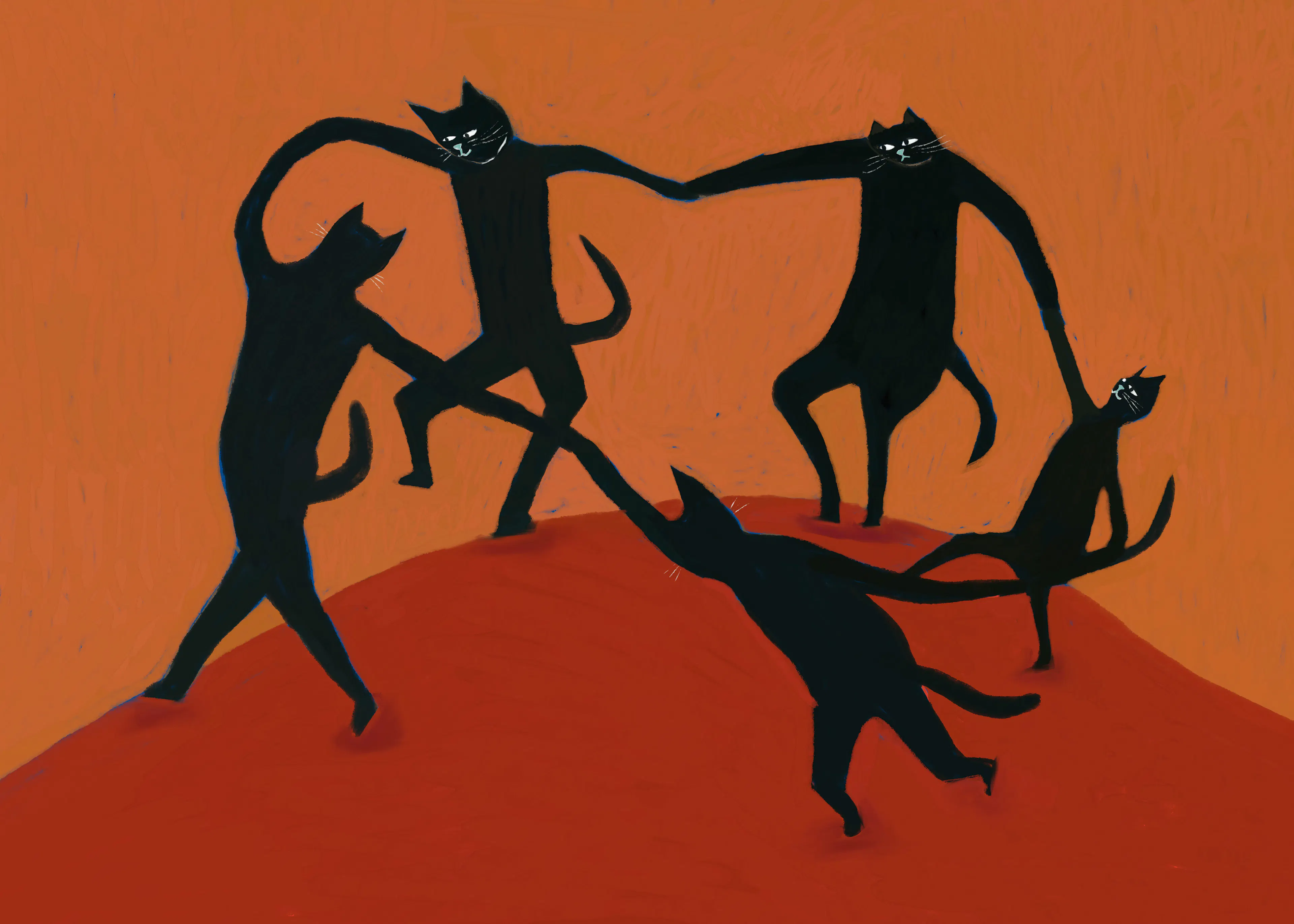 Dancing Black Cats Poster 0