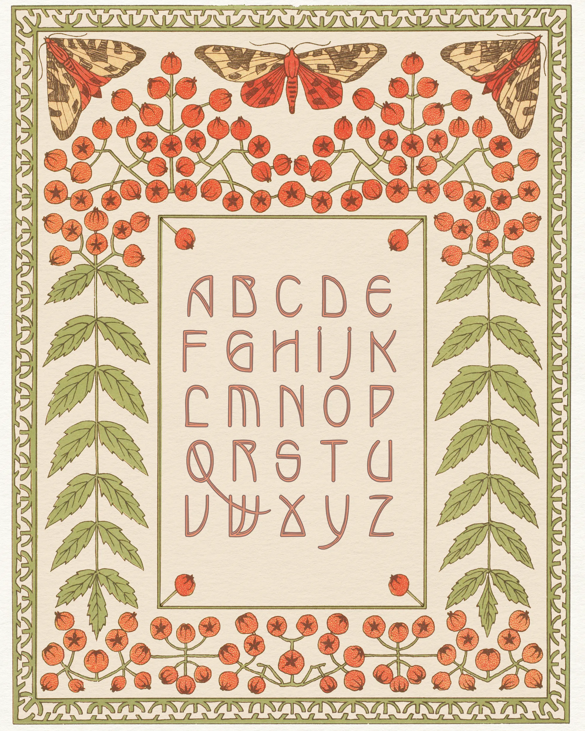 Vintage Floral Alphabet Poster 0
