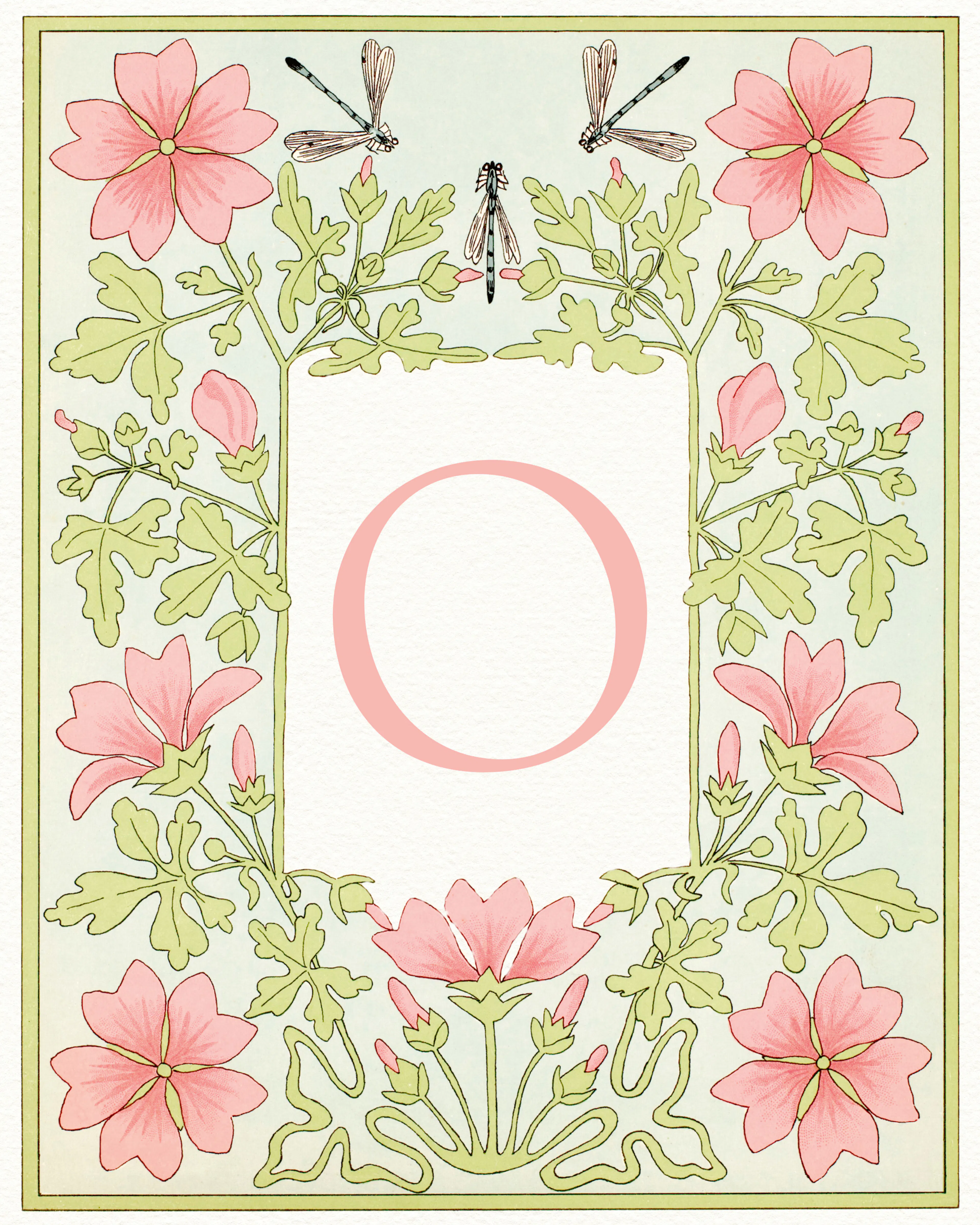 Pink Floraler Buchstabe - O Poster 0