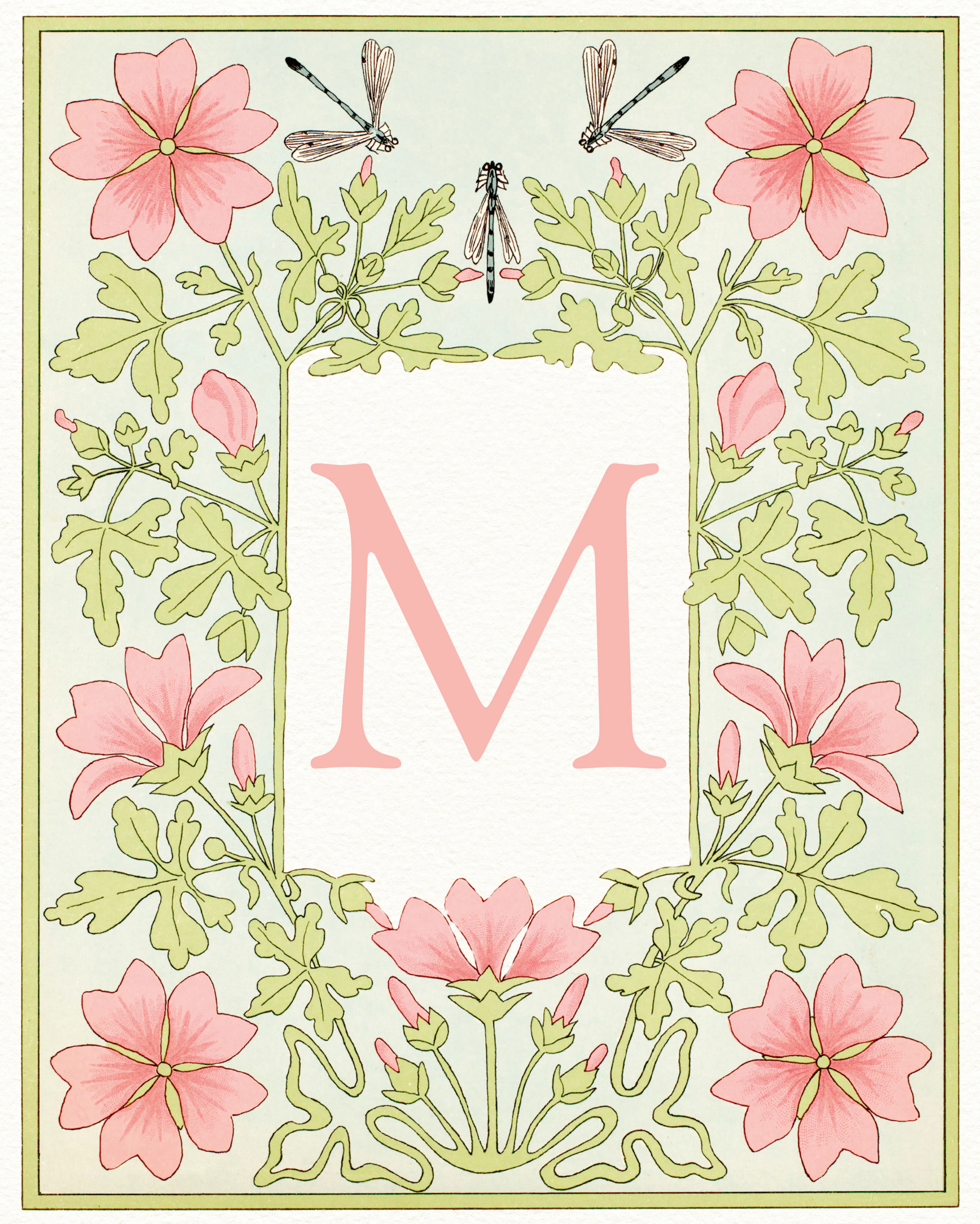 Pink Floraler Buchstabe - M Poster 0