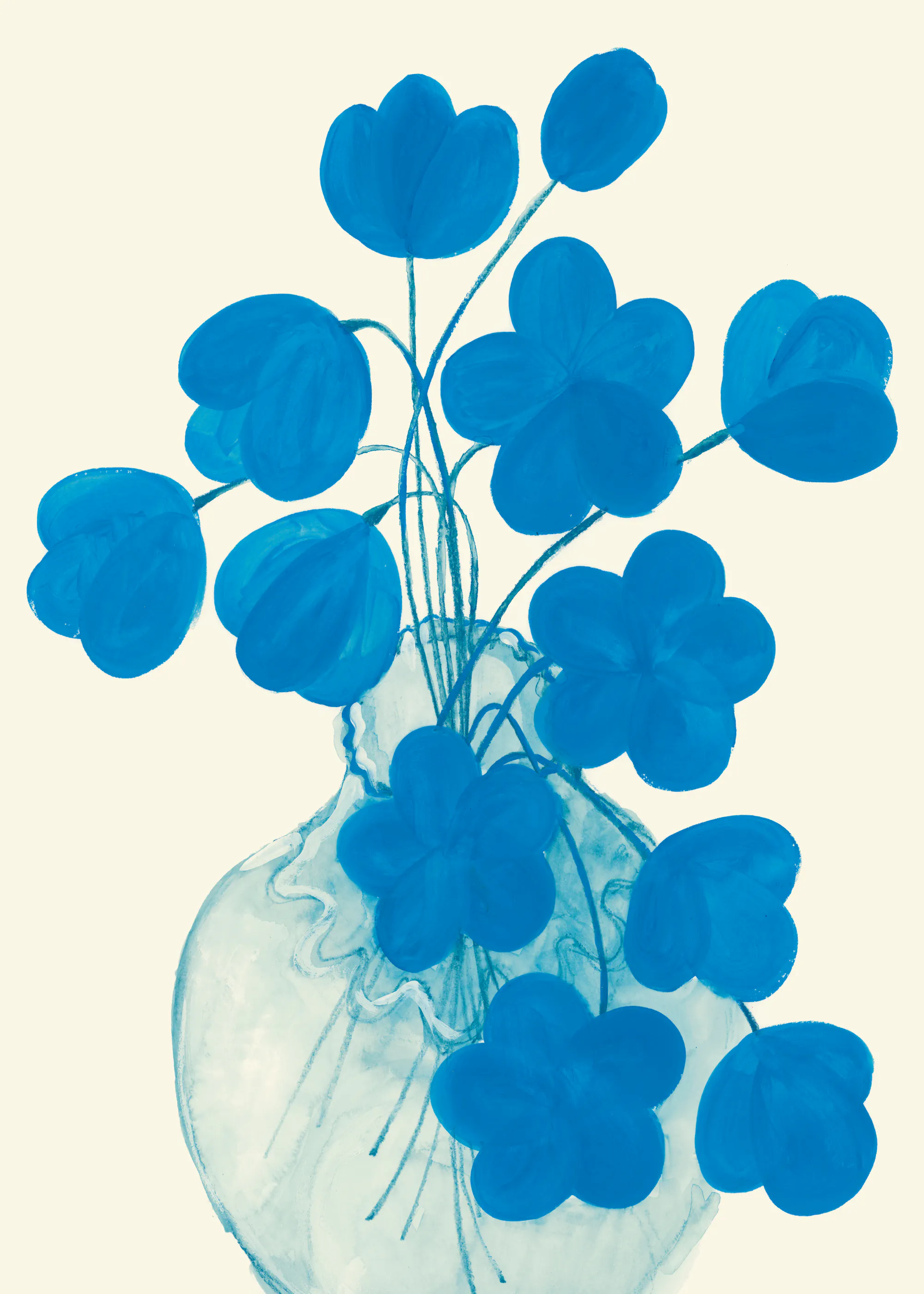 Blå Blommig Blomning Poster 0