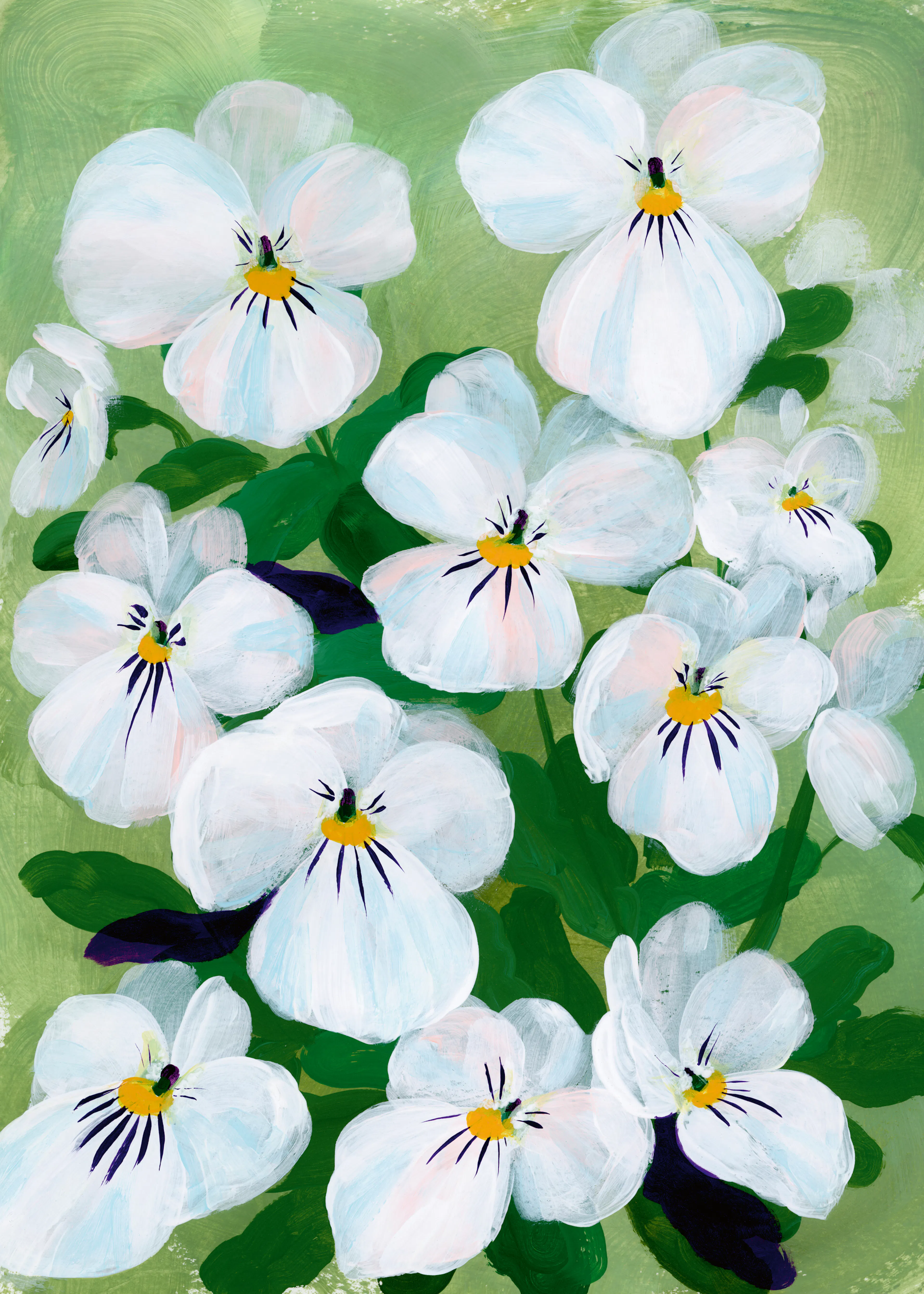 Rosana Laiz Blursbyai - Blooming White Pansies Poster 0