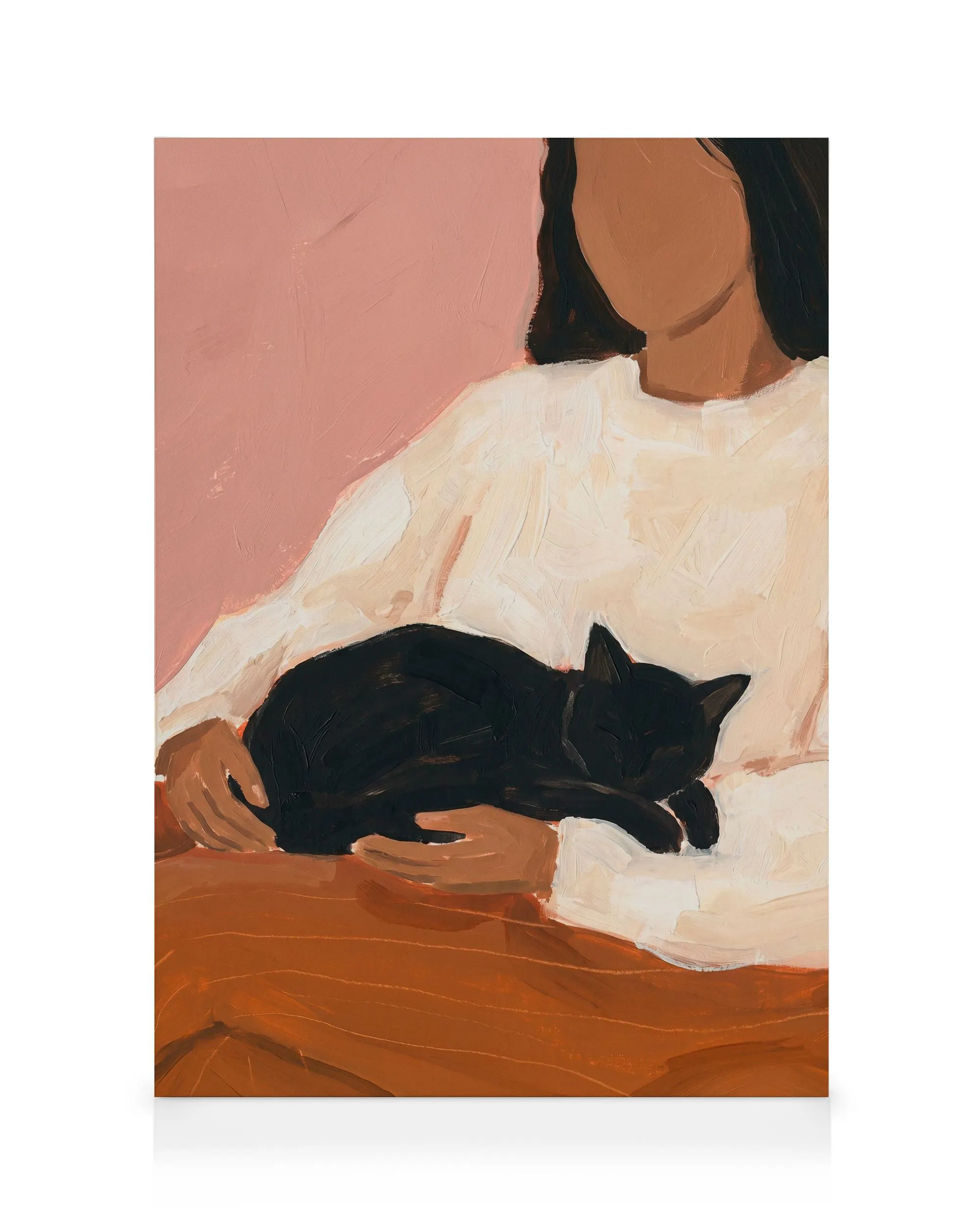 Femme avec chat toile 0