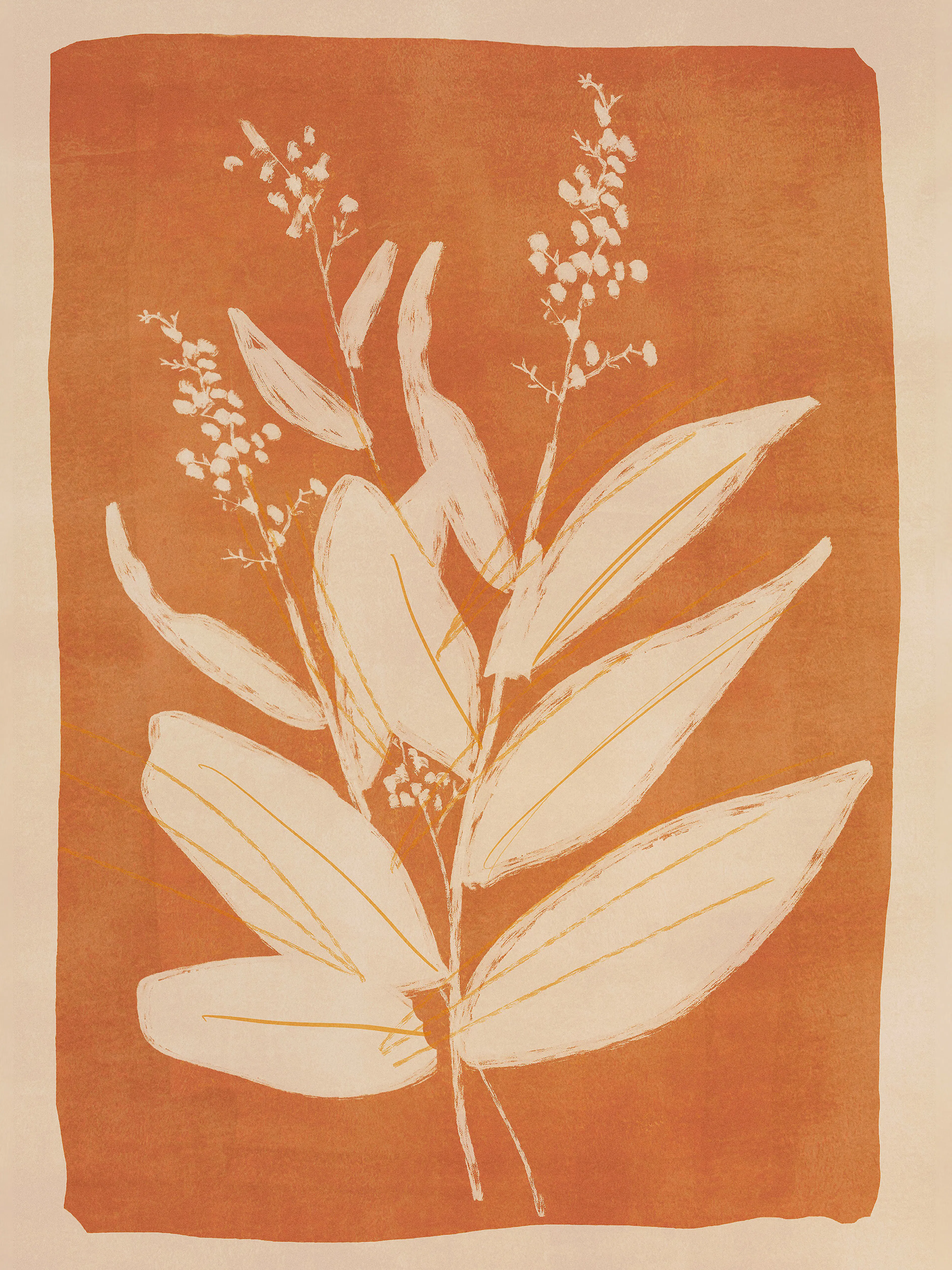 Silhouette Feuille Tropicale Poster 0