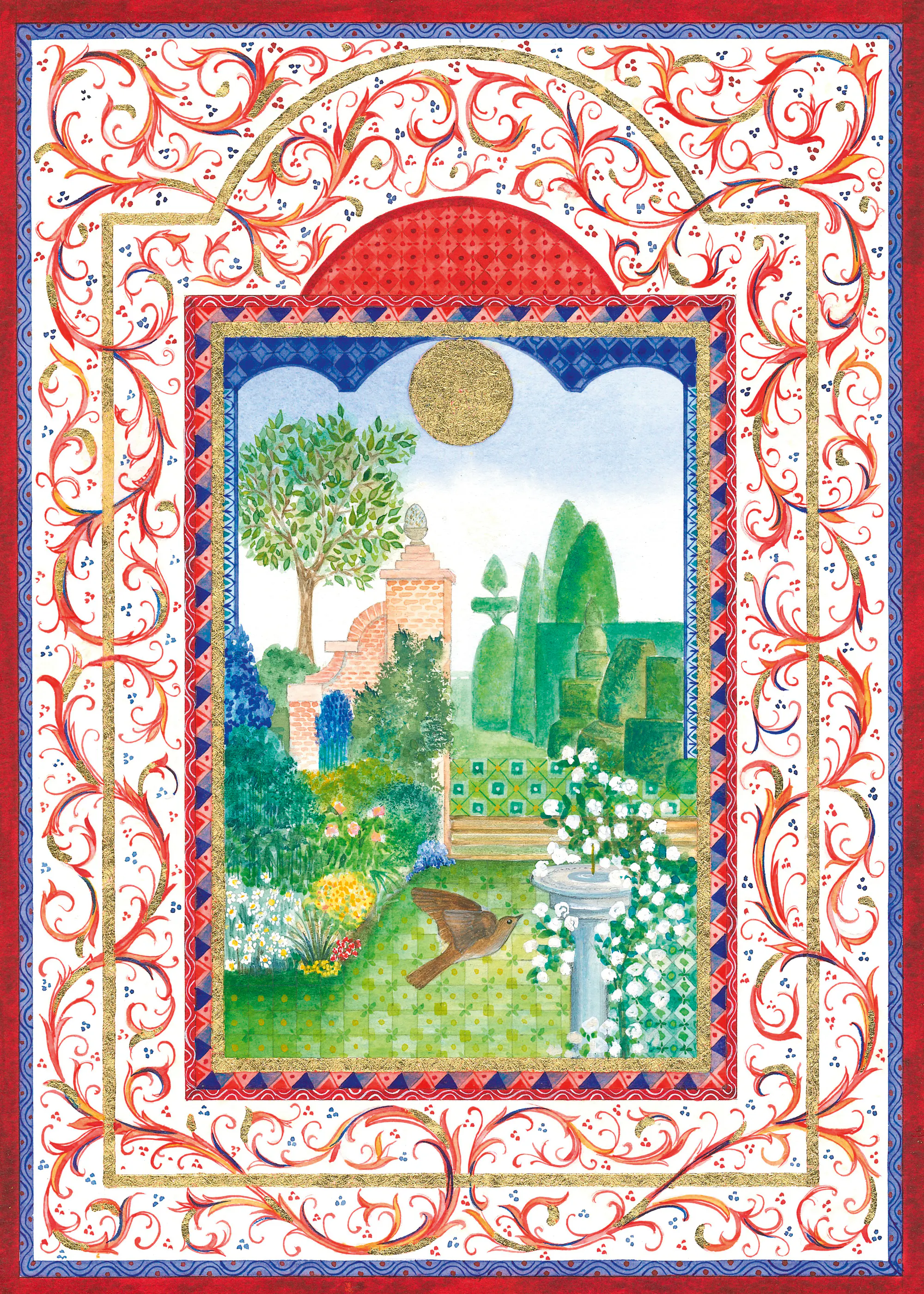 Mittelalterlicher Garten Poster 0