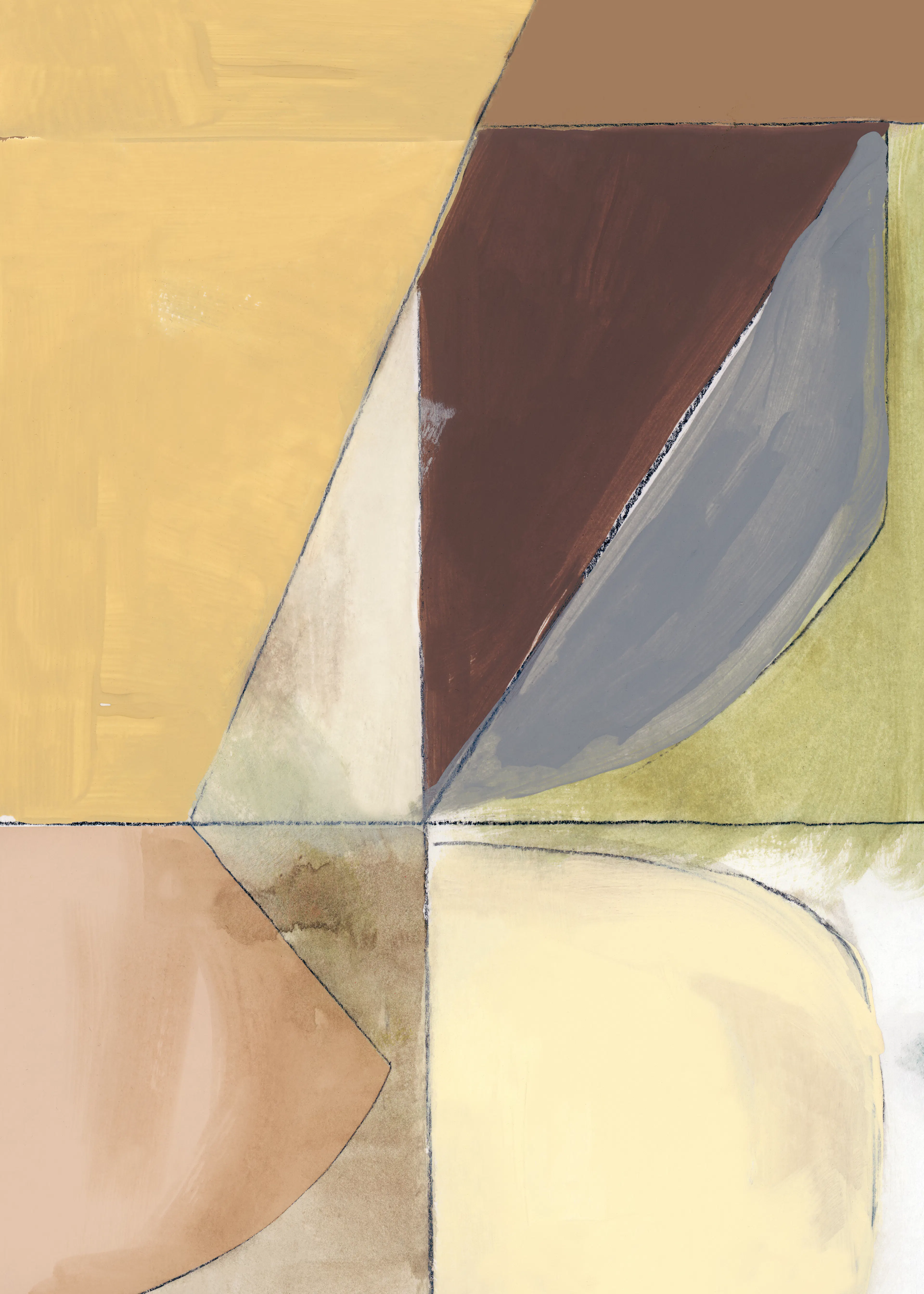 Beige Abstract Harmony Poster 0