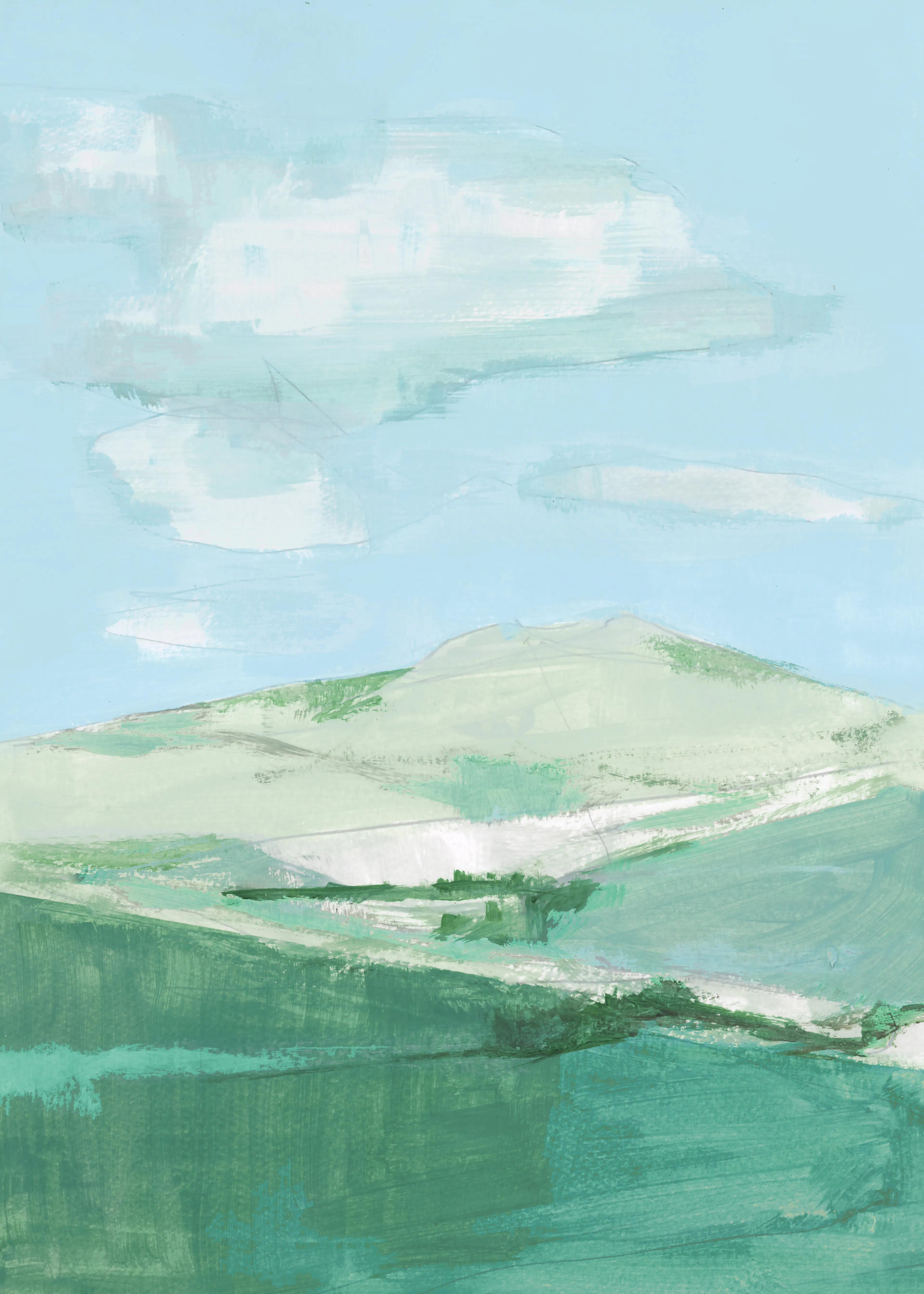 Paysage Vert Calme et Serein Poster 0