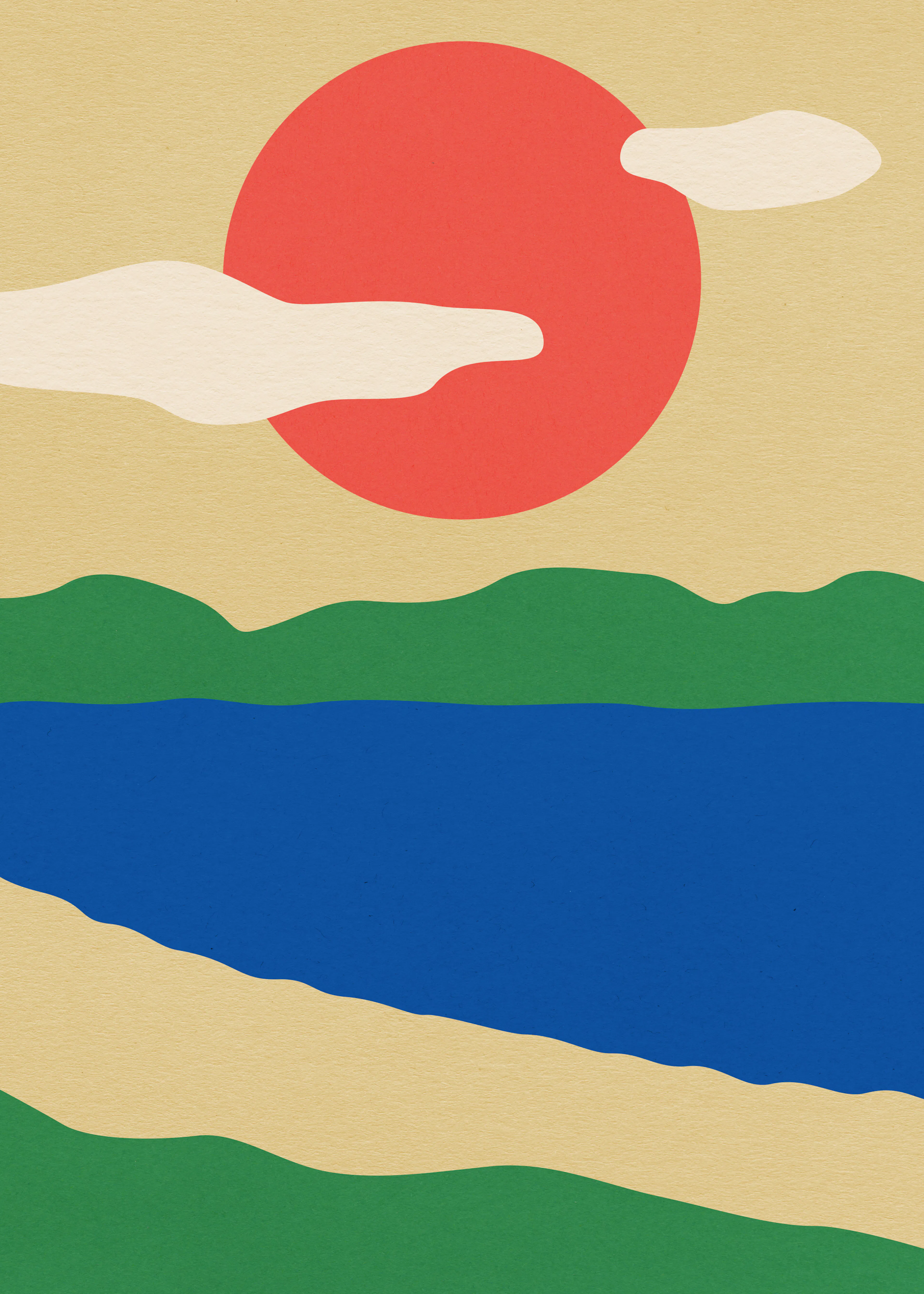 Paysage au Coucher de Soleil Poster 0
