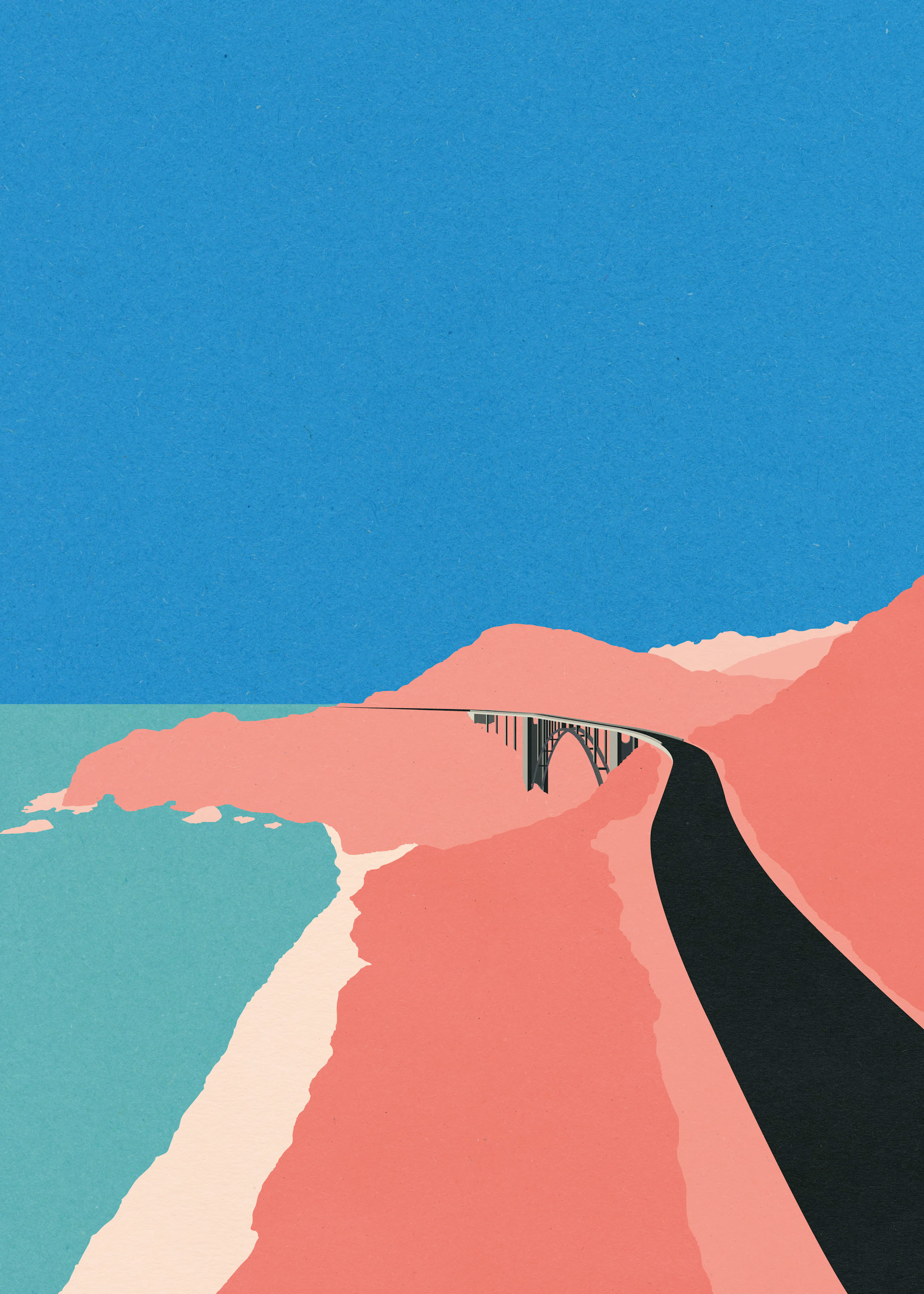 Sérénité Côtière Bleue Poster 0
