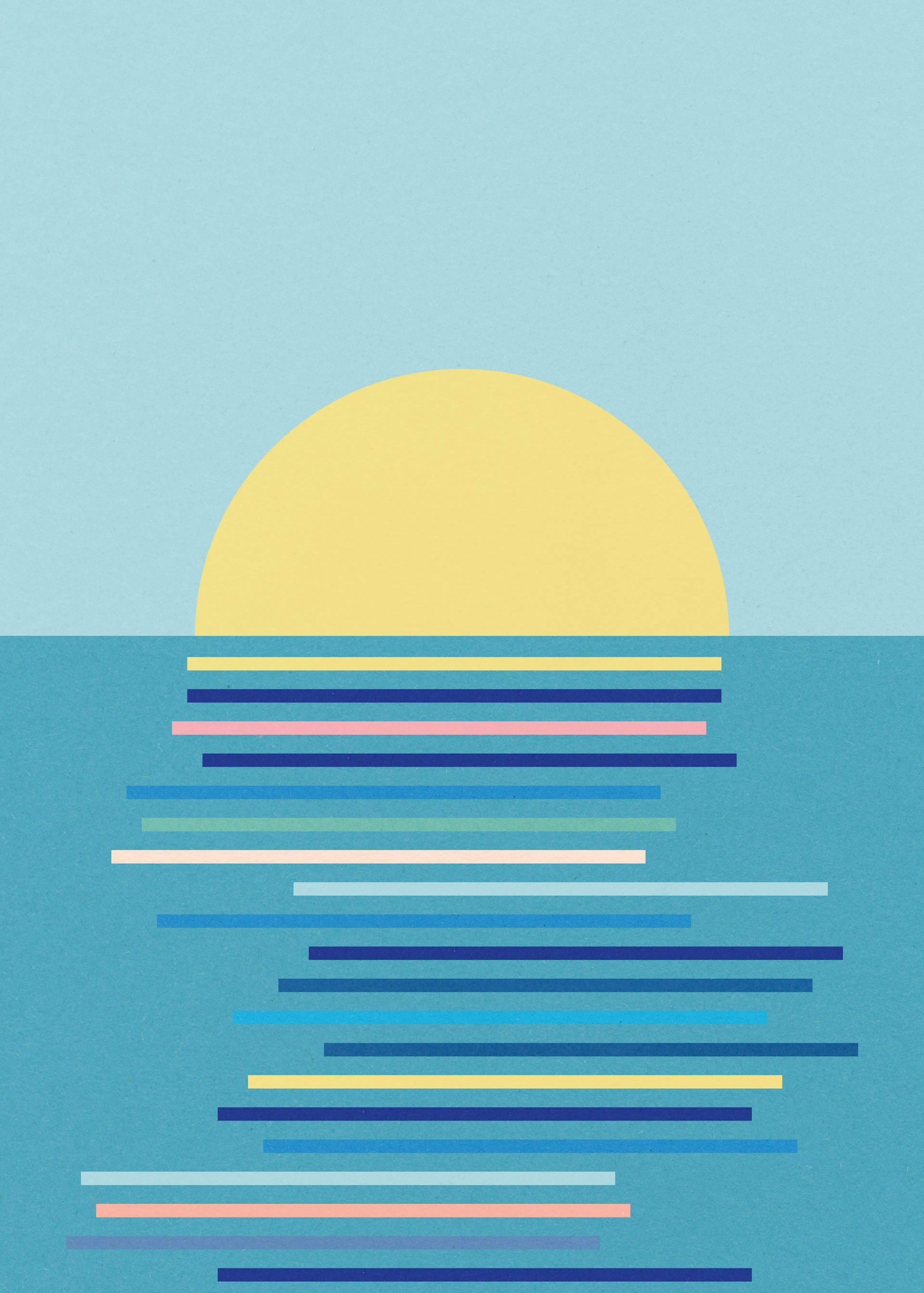 Vagues au Coucher de Soleil Poster 0