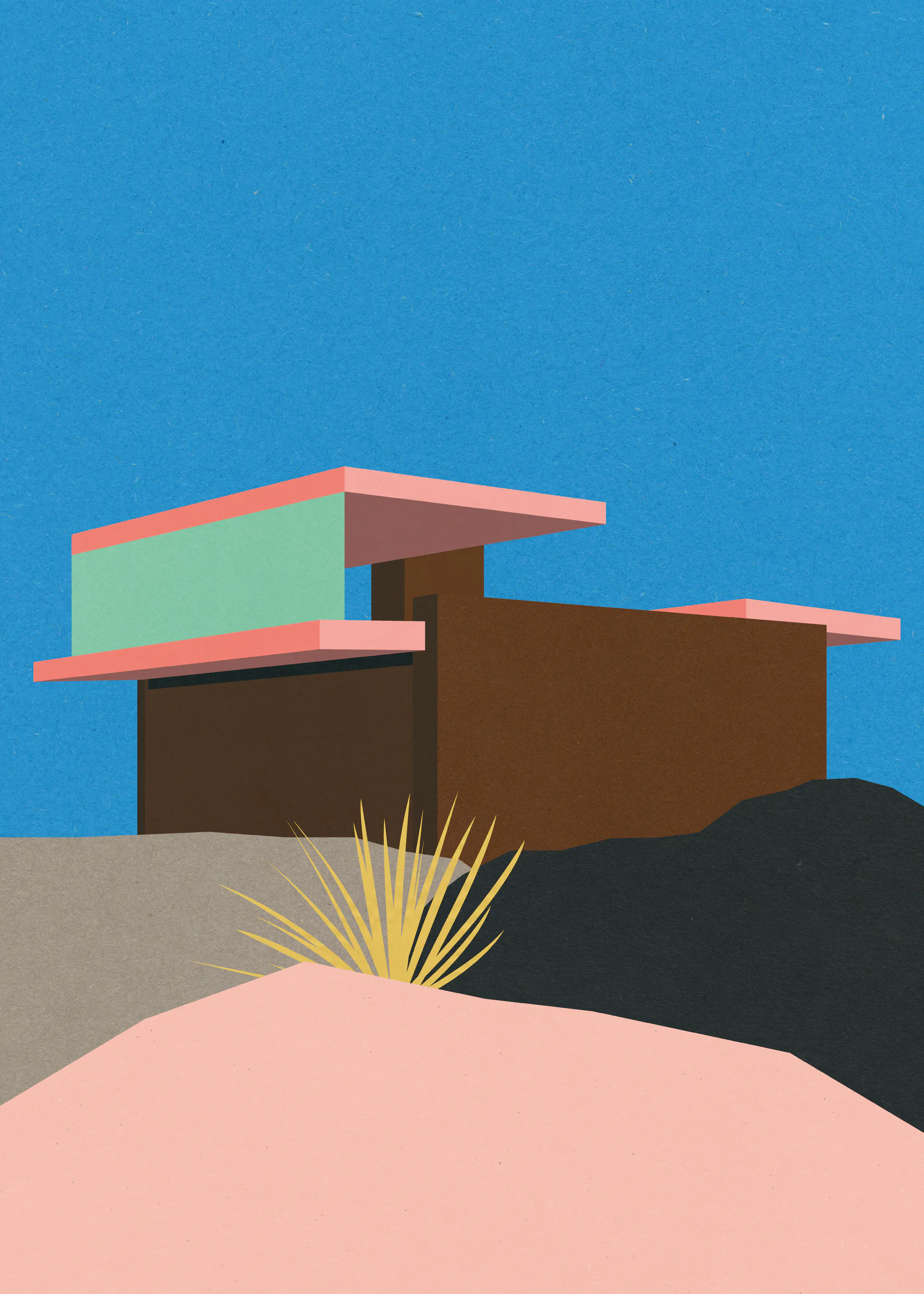 Blaue Moderne Architektur Poster 0