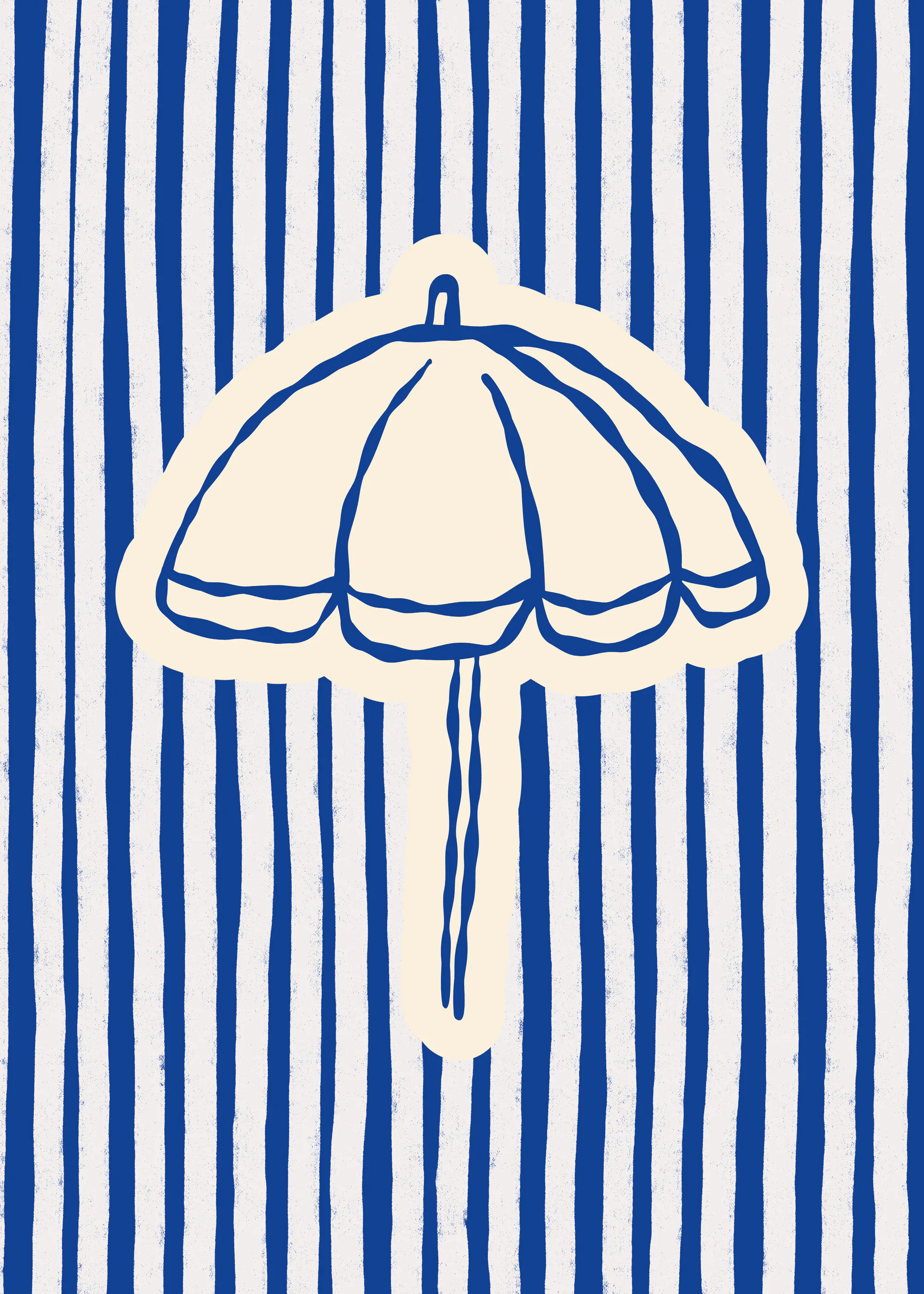 Blue Beach Umbrella Poster 0
