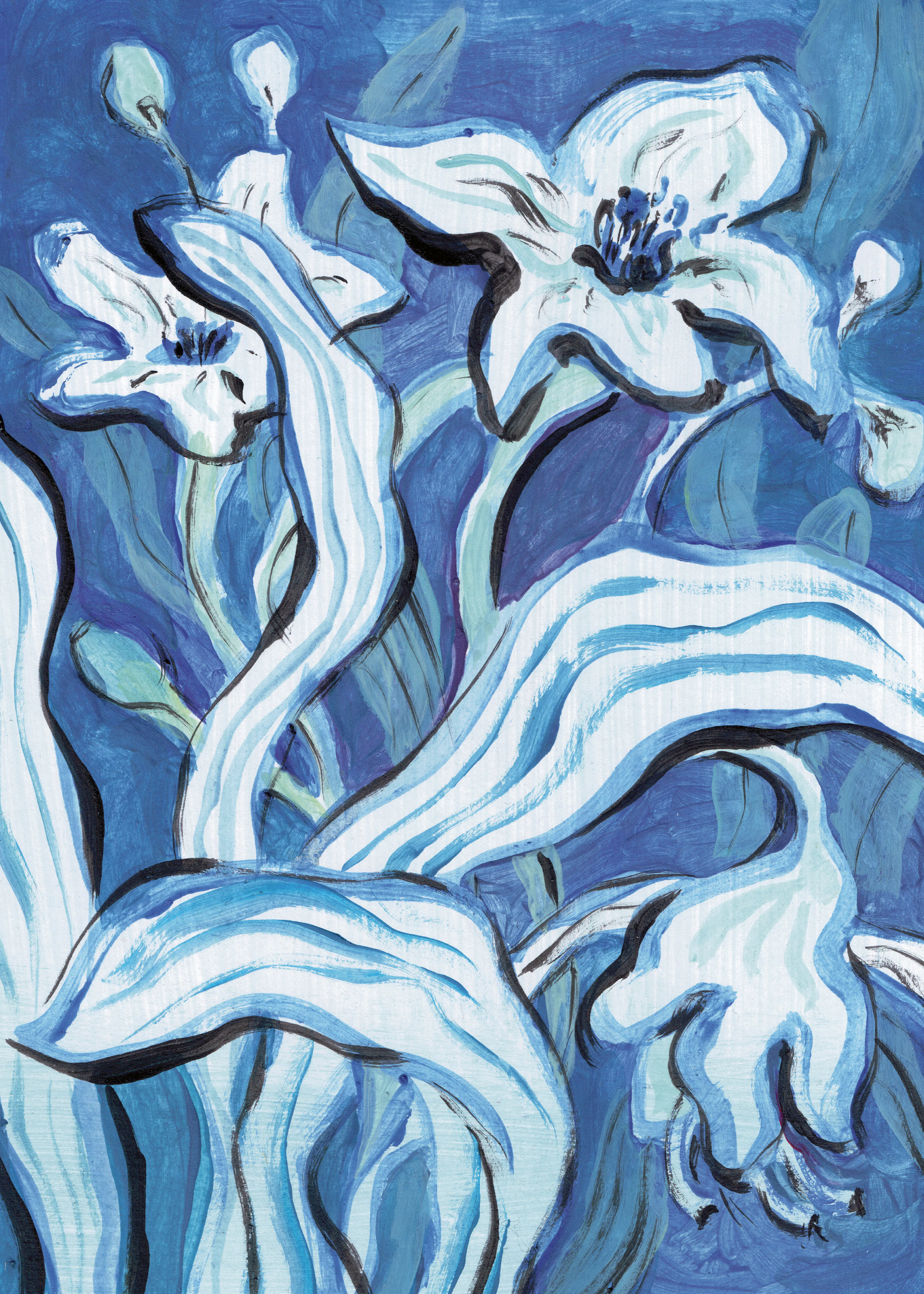 Blue Lilies Poster 0