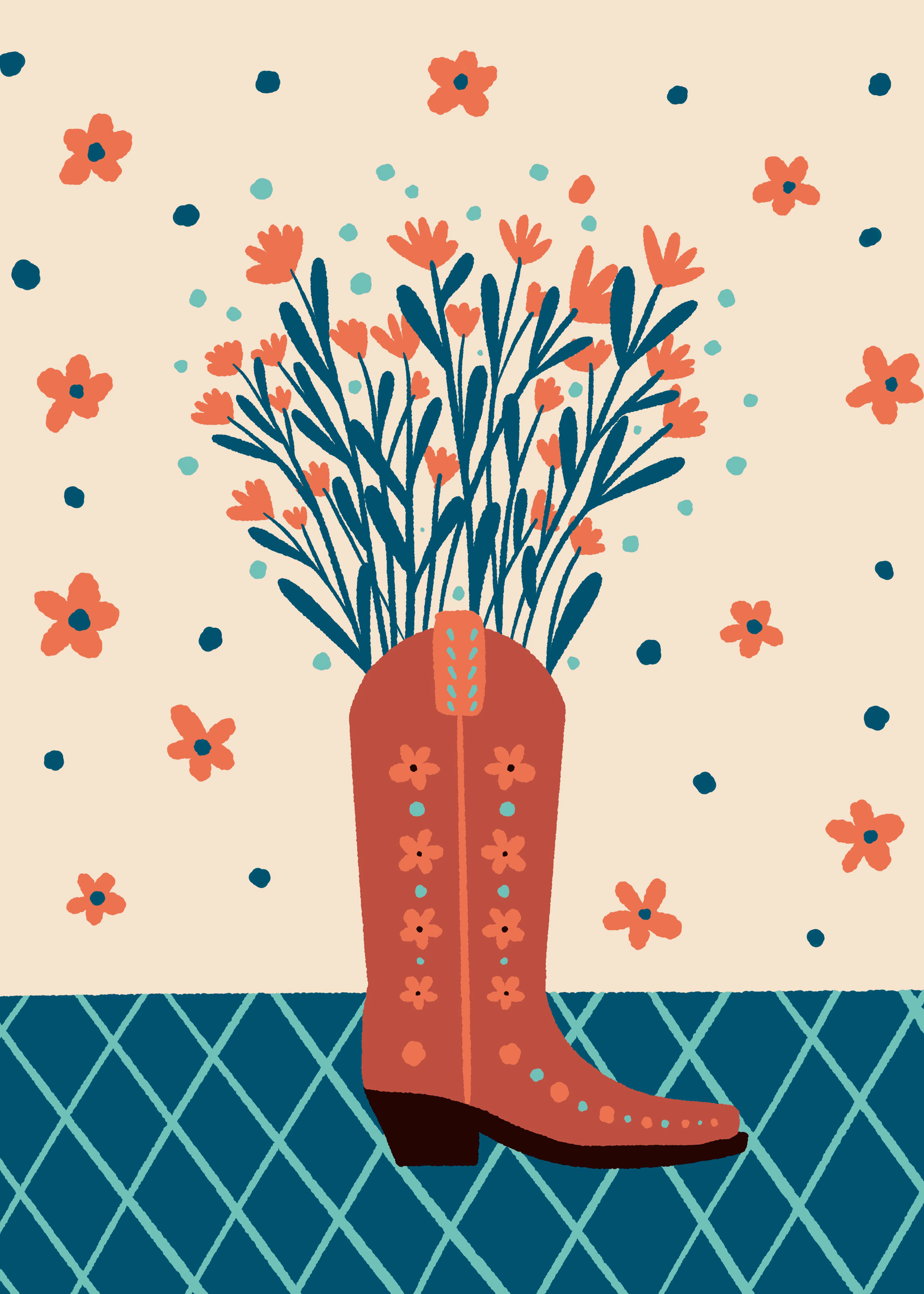 Bloemen Laarzen Poster 0