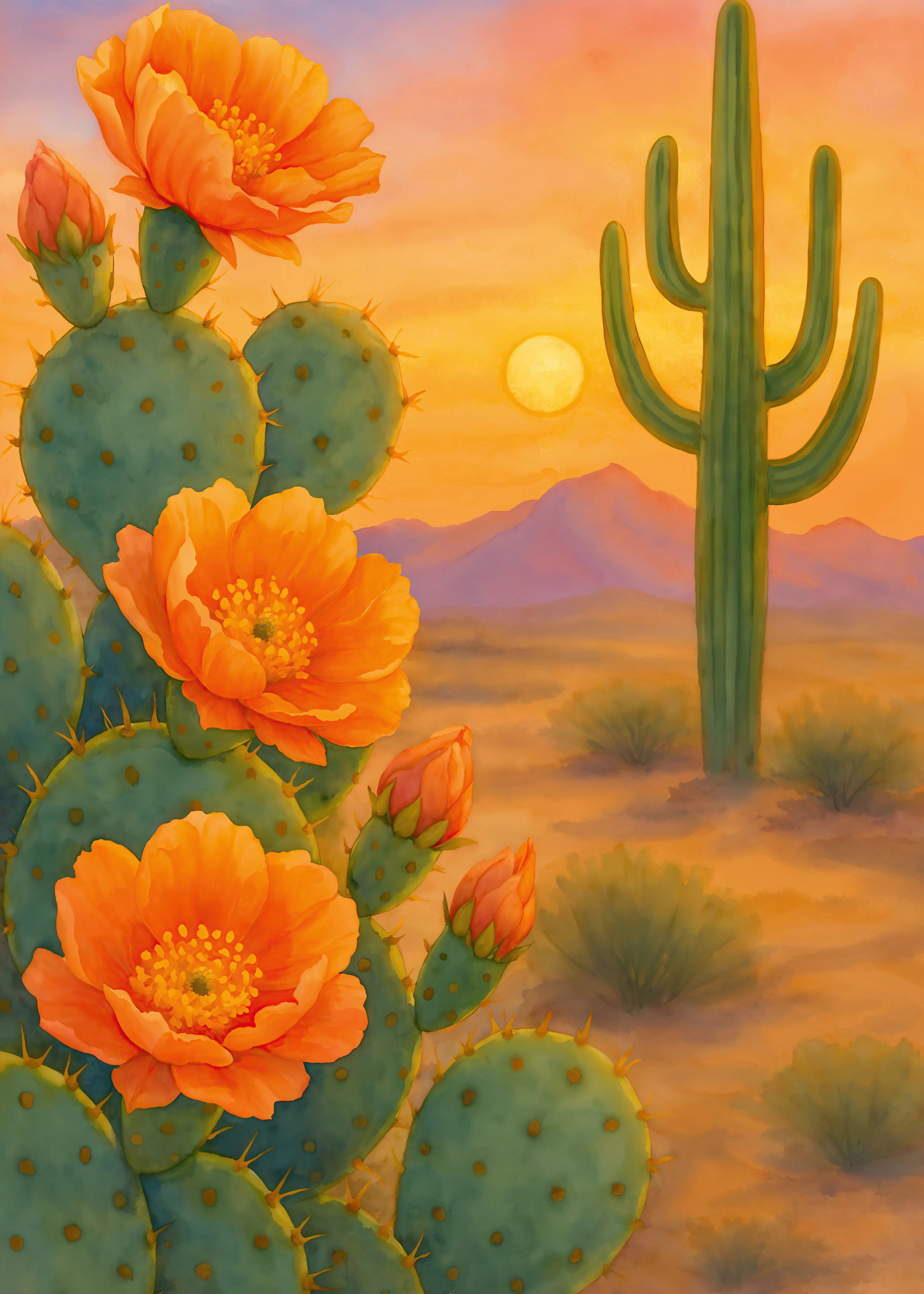 Orange Desert Bloom Poster 0