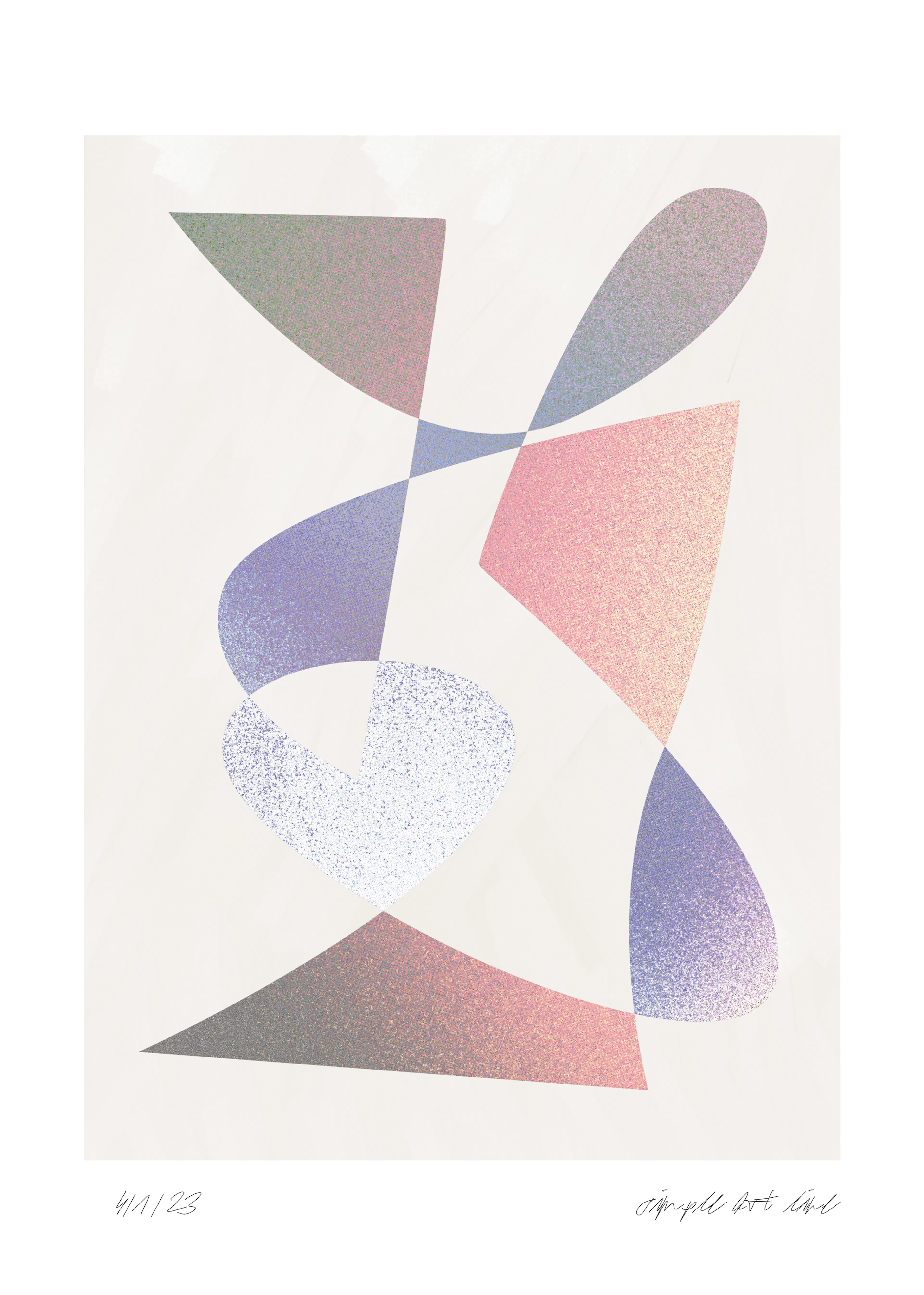 Elegant Blue Abstract Harmony Poster 0