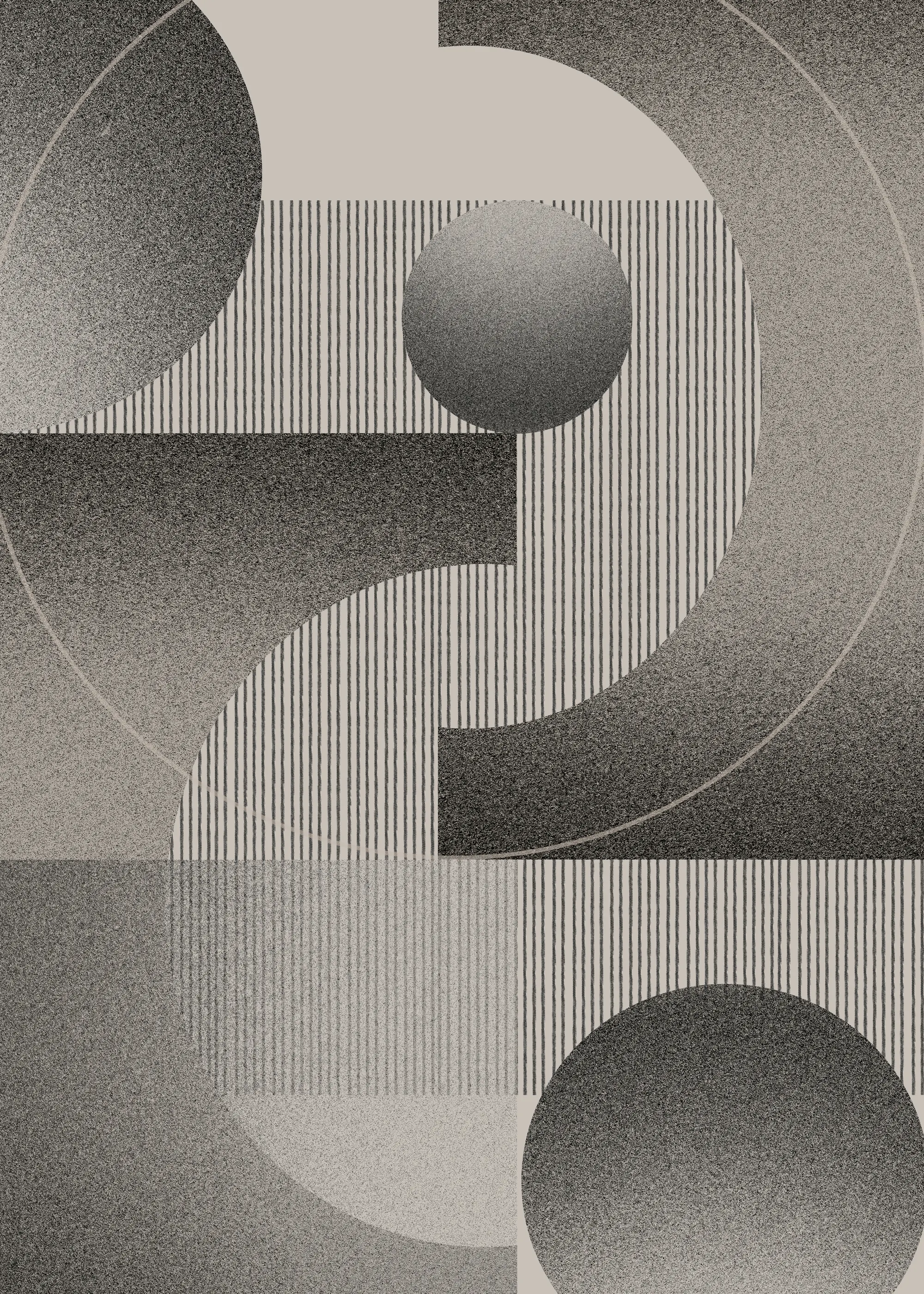 Géométrie Abstraite Grise Moderne Poster 0