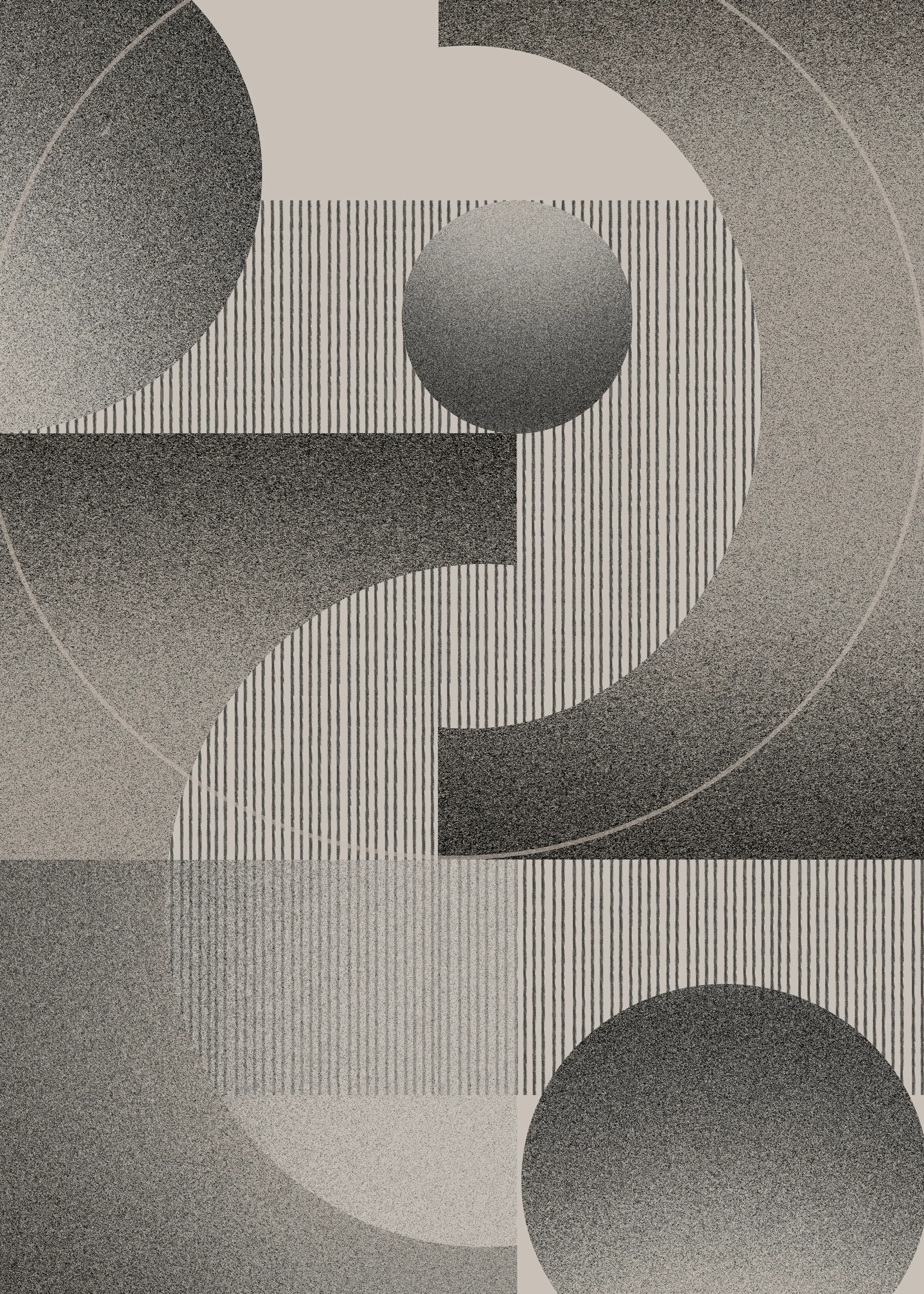 Modern Gray Abstract Geometry Poster 0