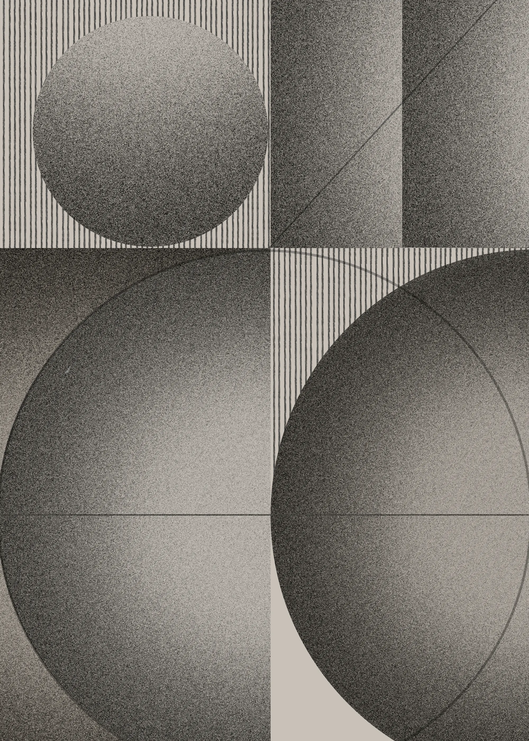 Sleek Modern Gray Abstract Geometry Poster 0