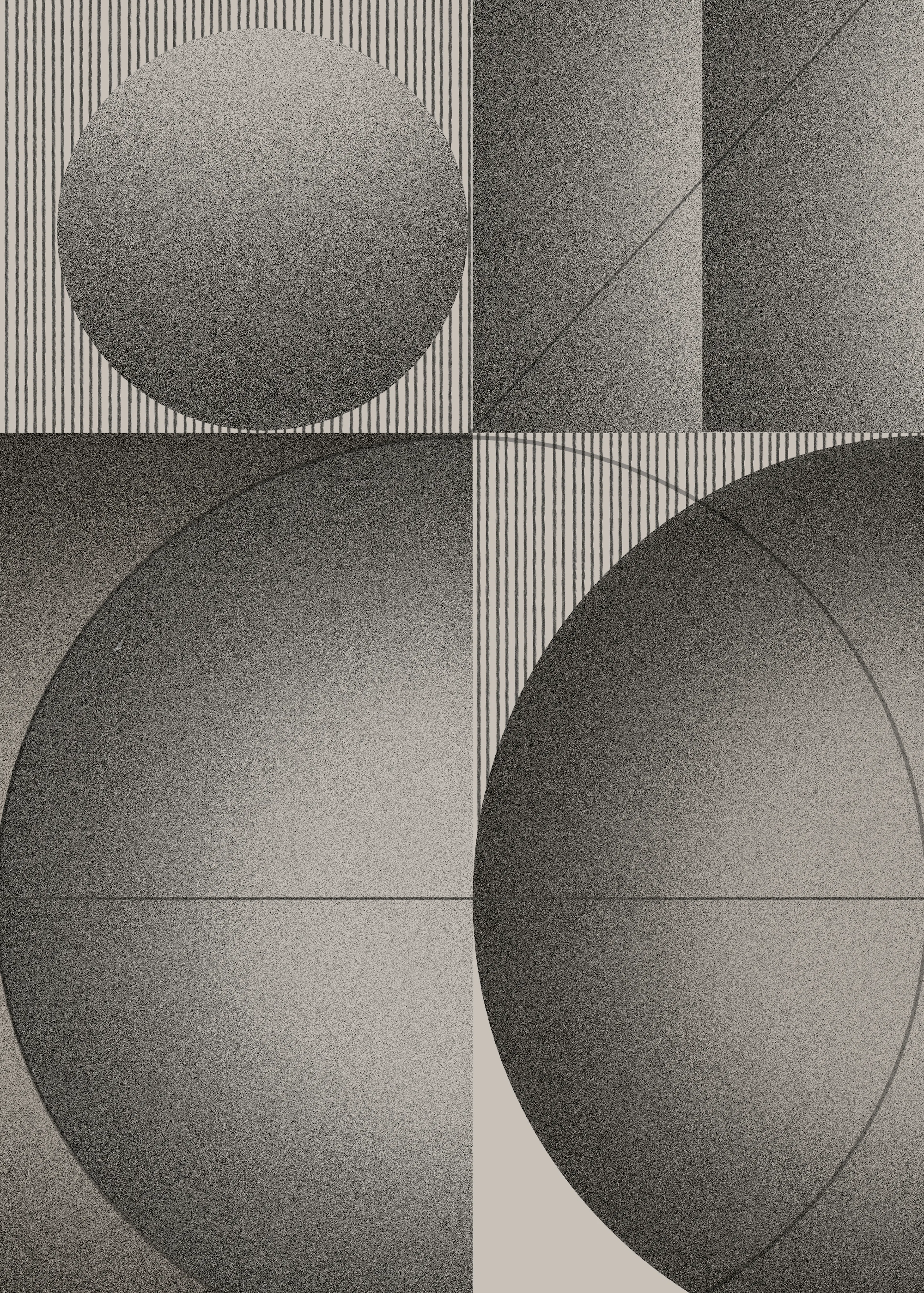 Sleek Modern Gray Abstract Geometry Poster 0
