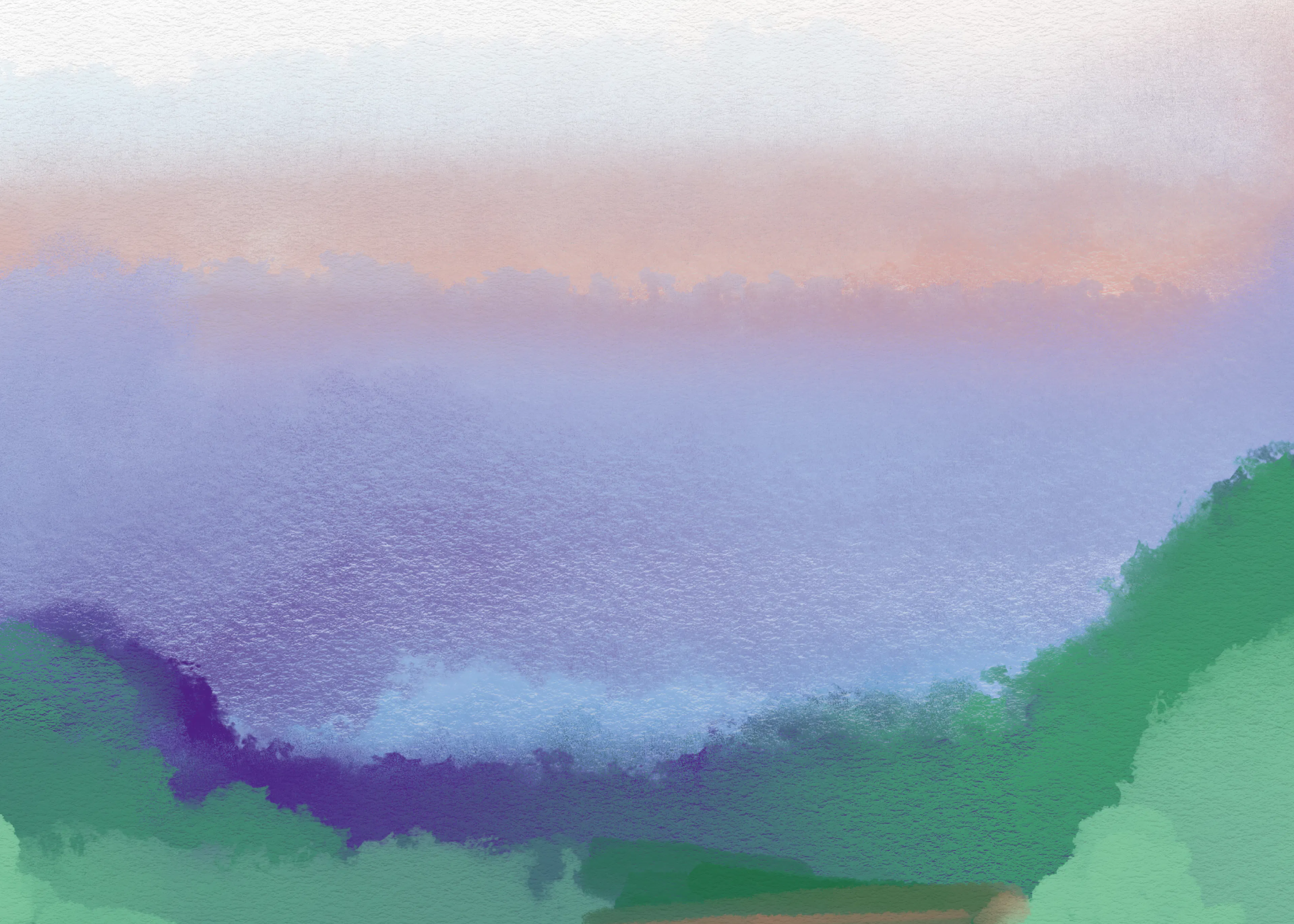 Peaceful Blue Serene Landscape Poster 0
