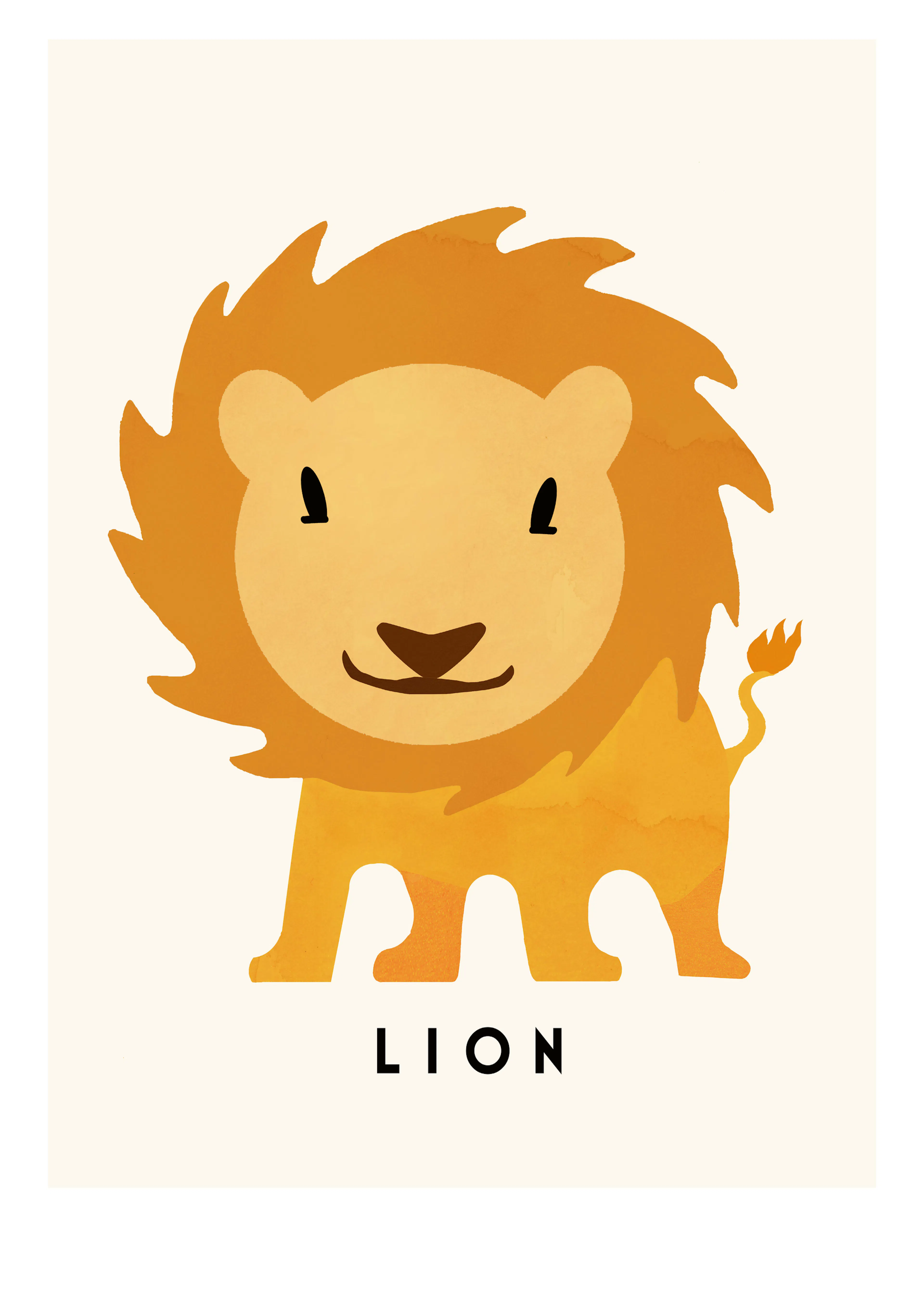 Orange Majestic Lion Poster 0