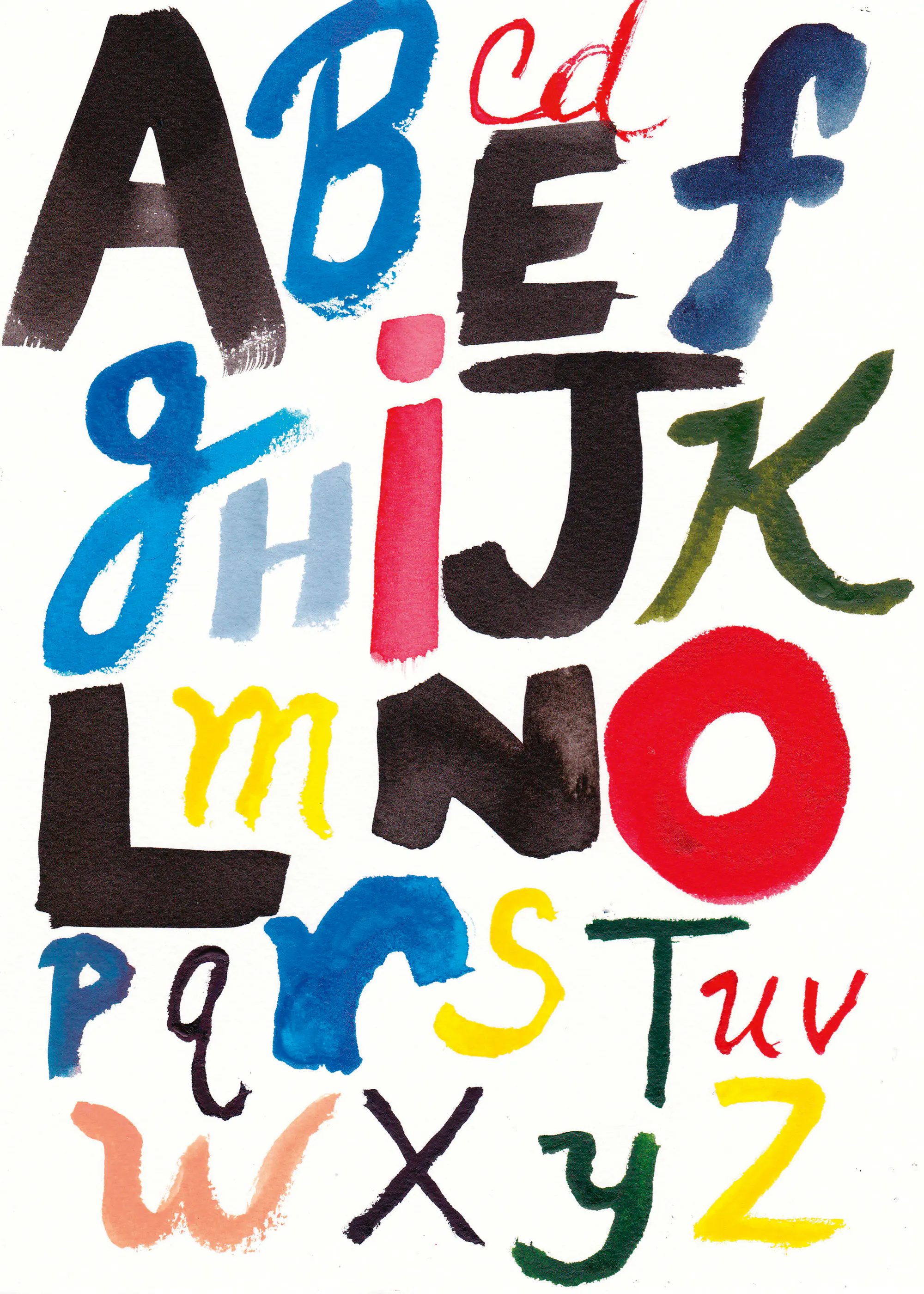 Blaues buntes Alphabet Poster 0