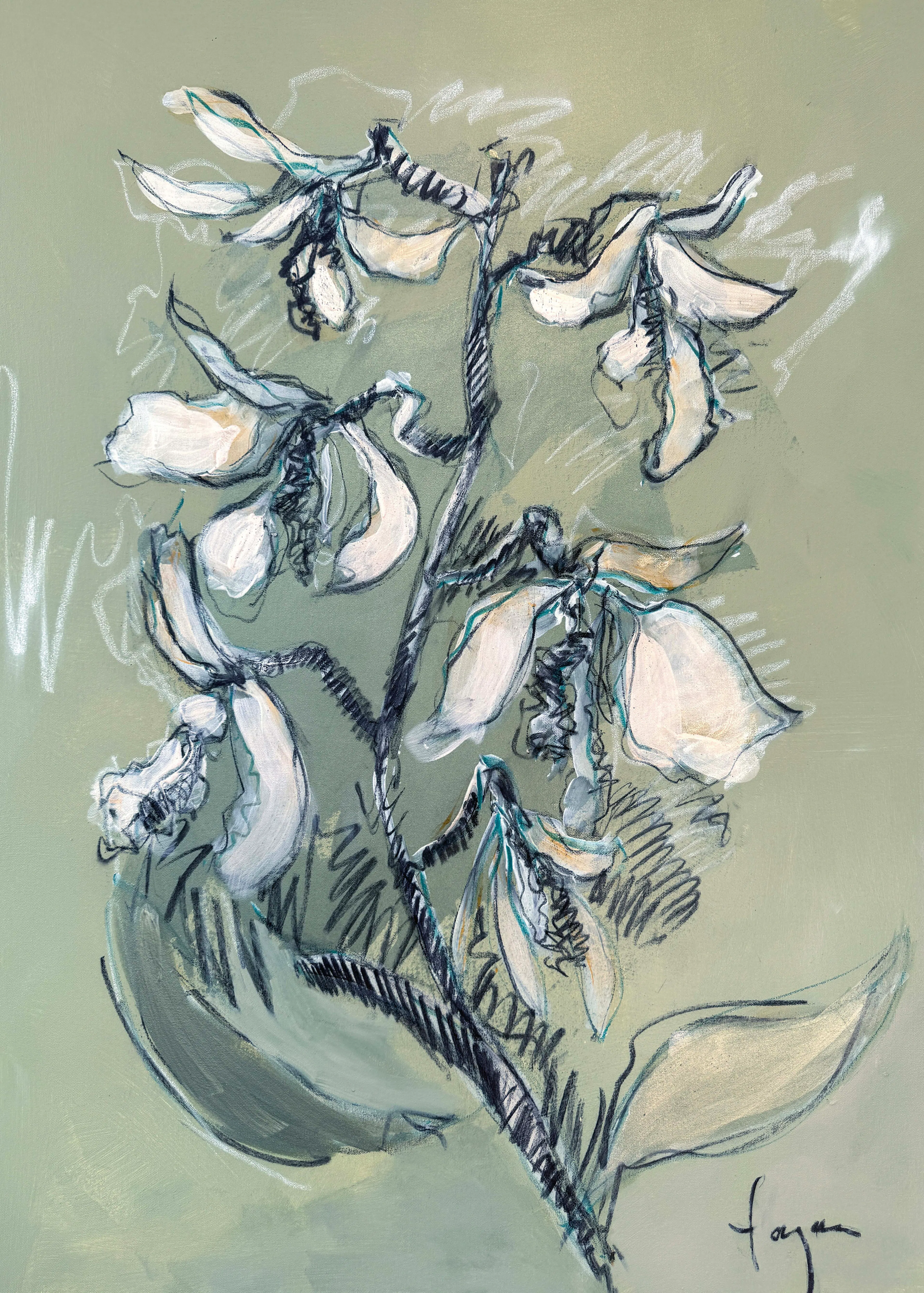 Green Floral Elegance Poster 0