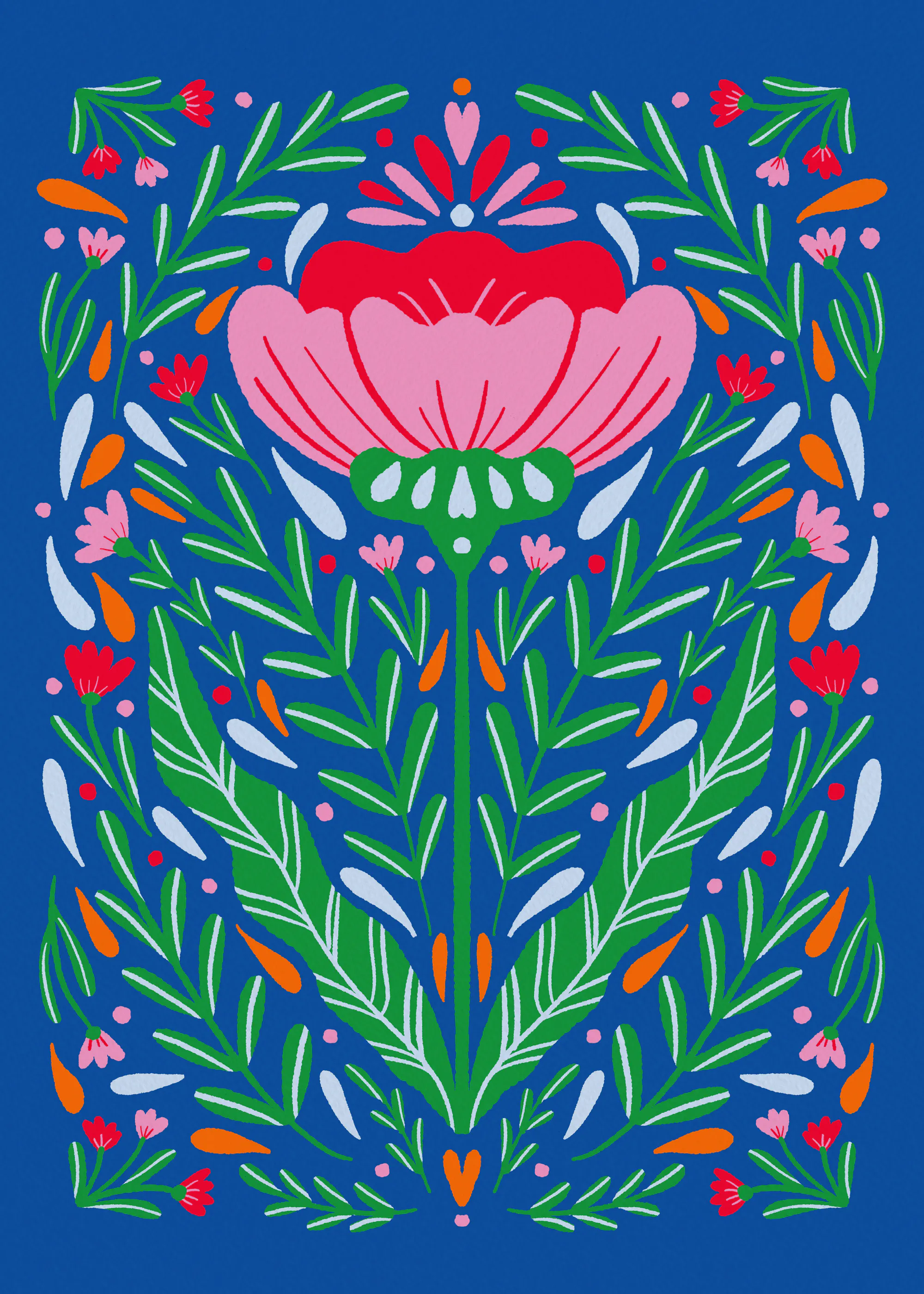 Blue Floral Harmony Poster 0