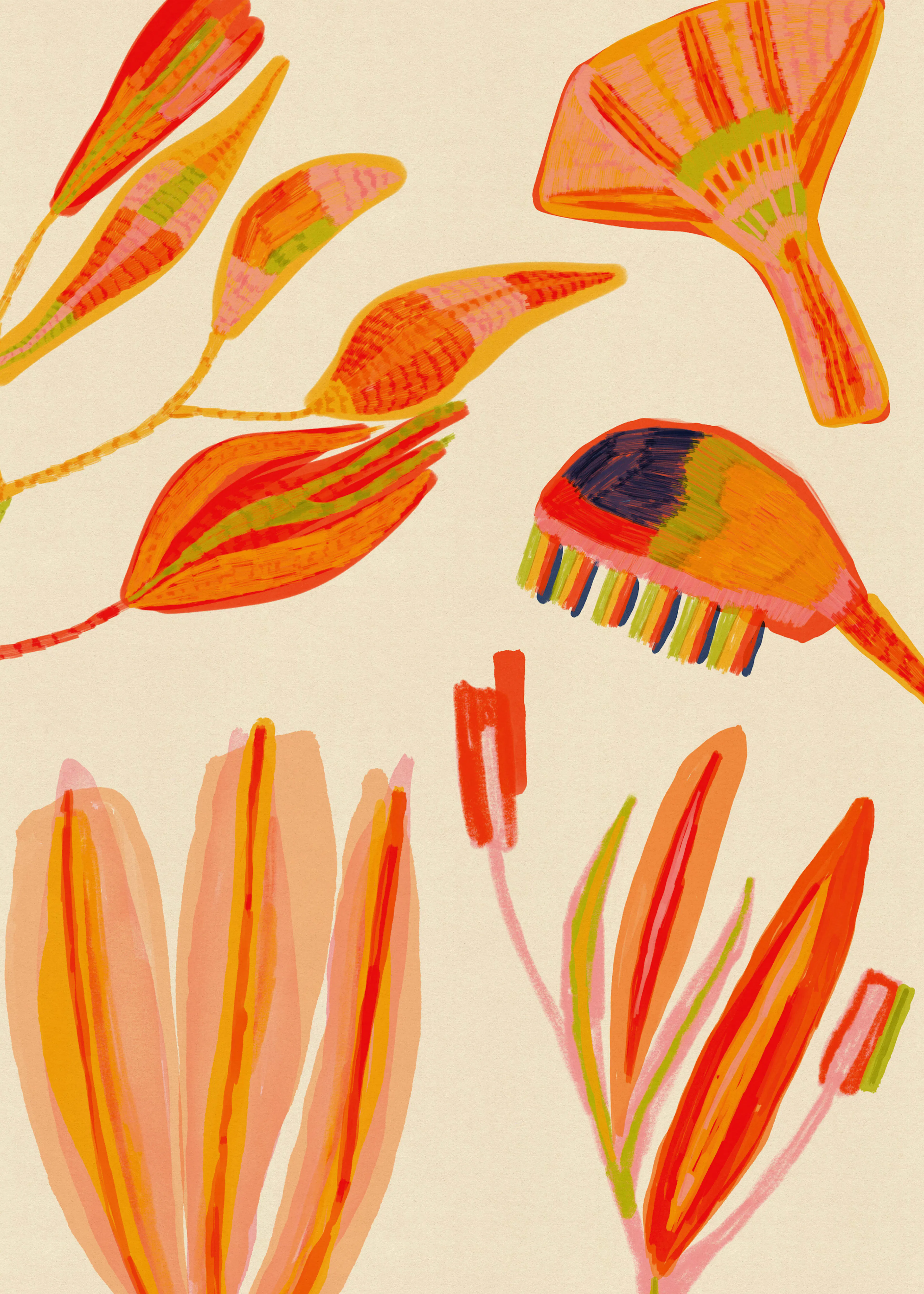Orange Autumn Blooms Poster 0