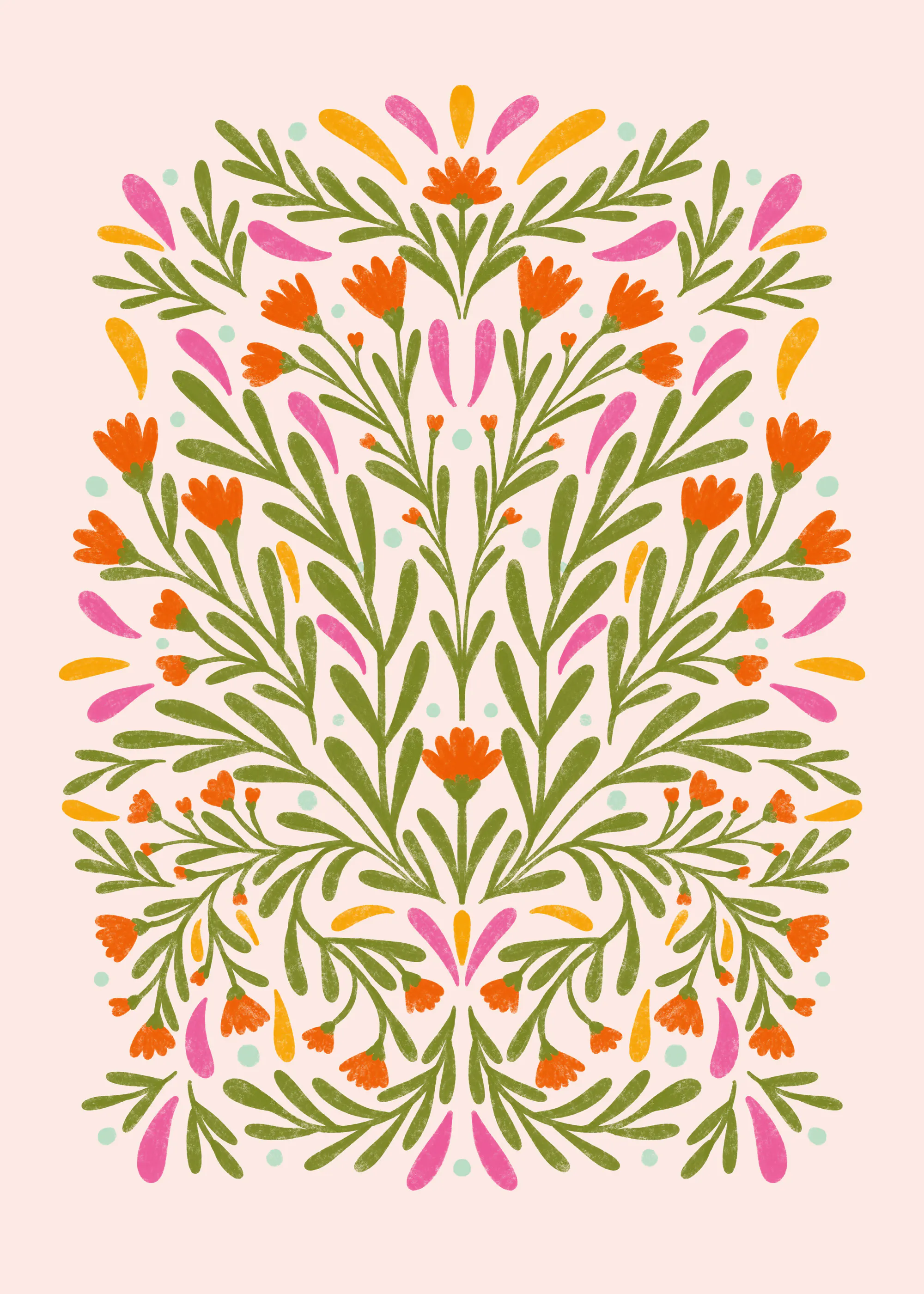 Armonía Floral Verde Póster 0