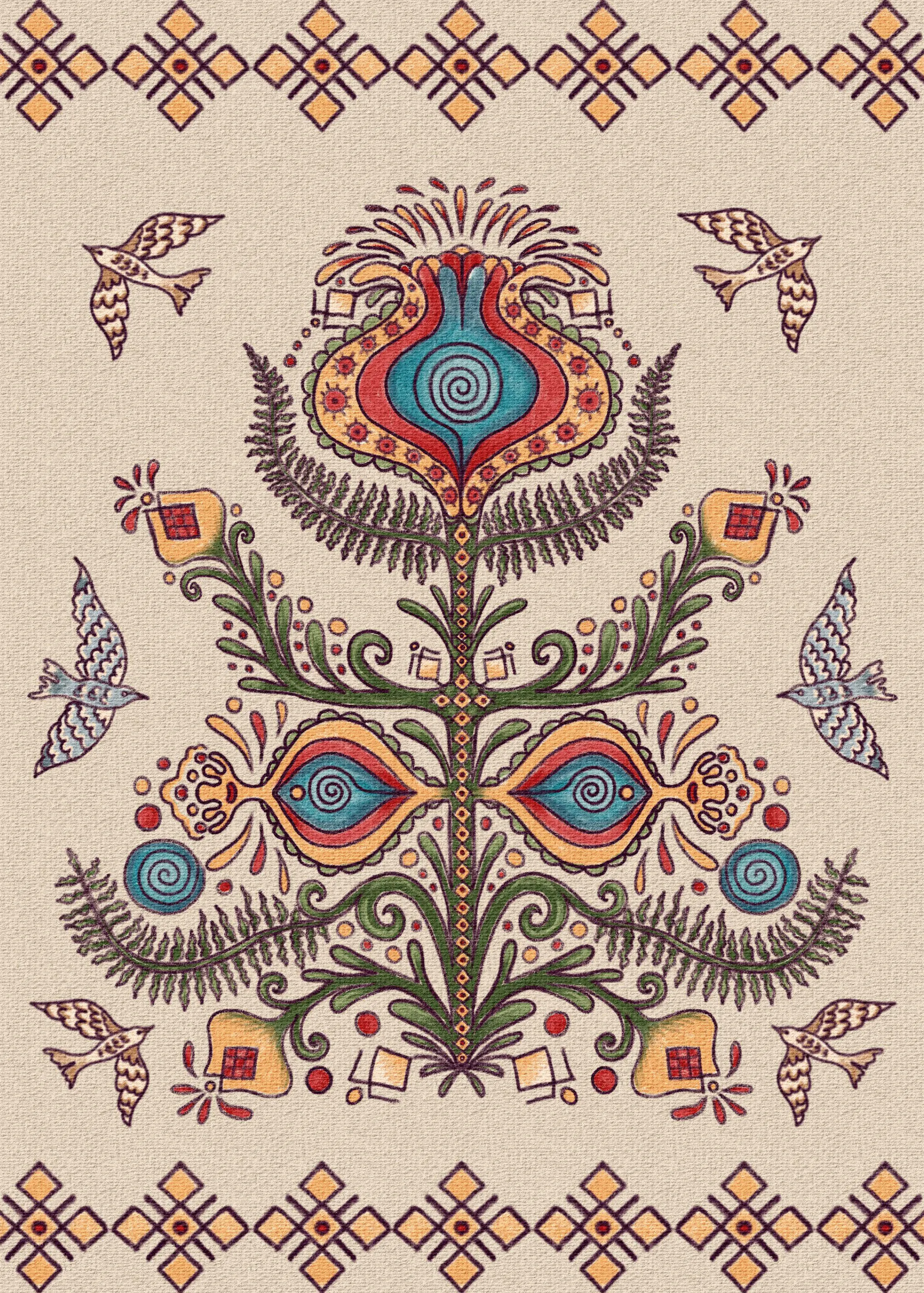 Folk Blossom Poster 0