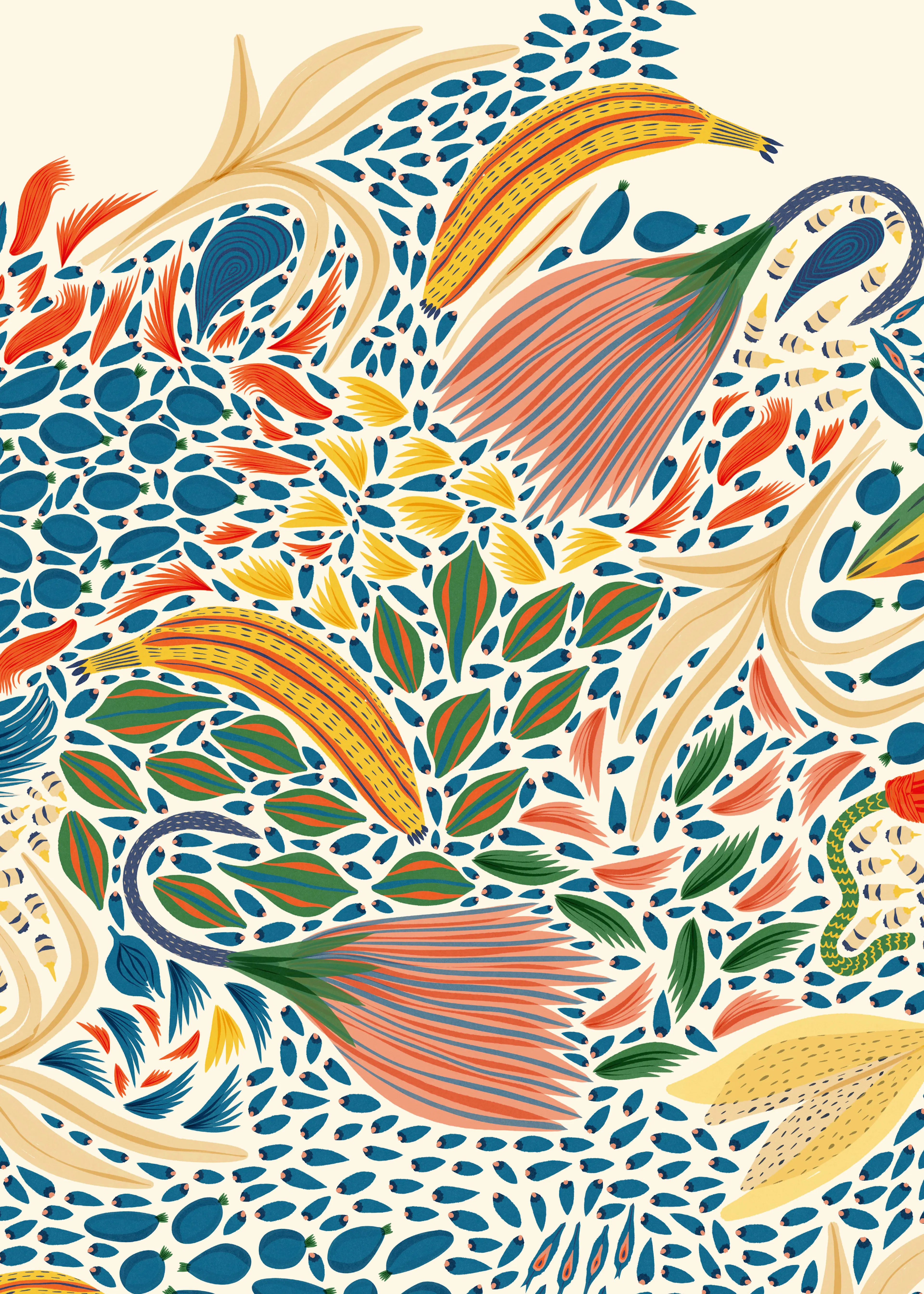 Vibrant Blue Floral Harmony Poster 0