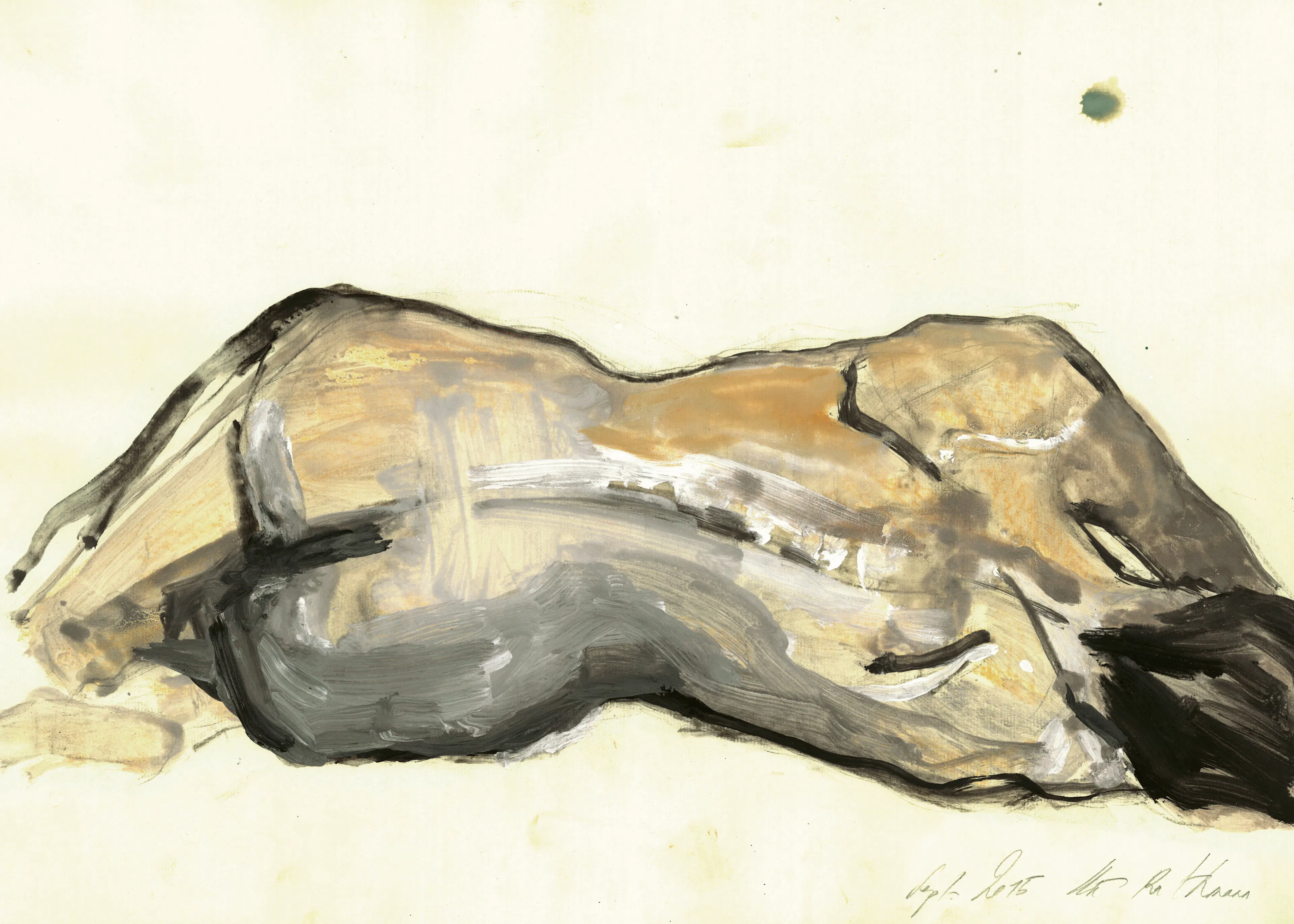 Beige Astratto Reclinato Poster 0