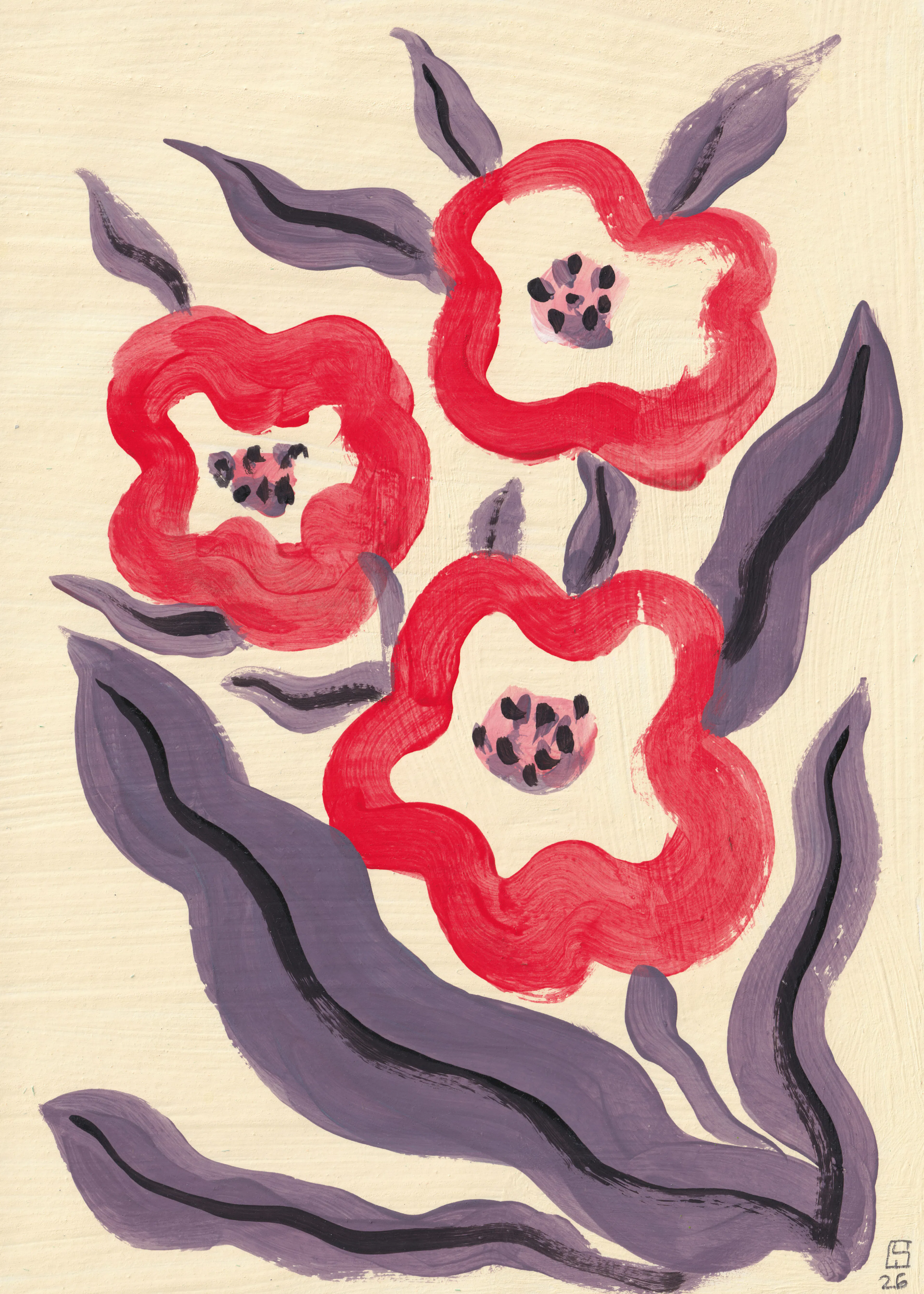 Elegant Red Floral Elegance Poster 0