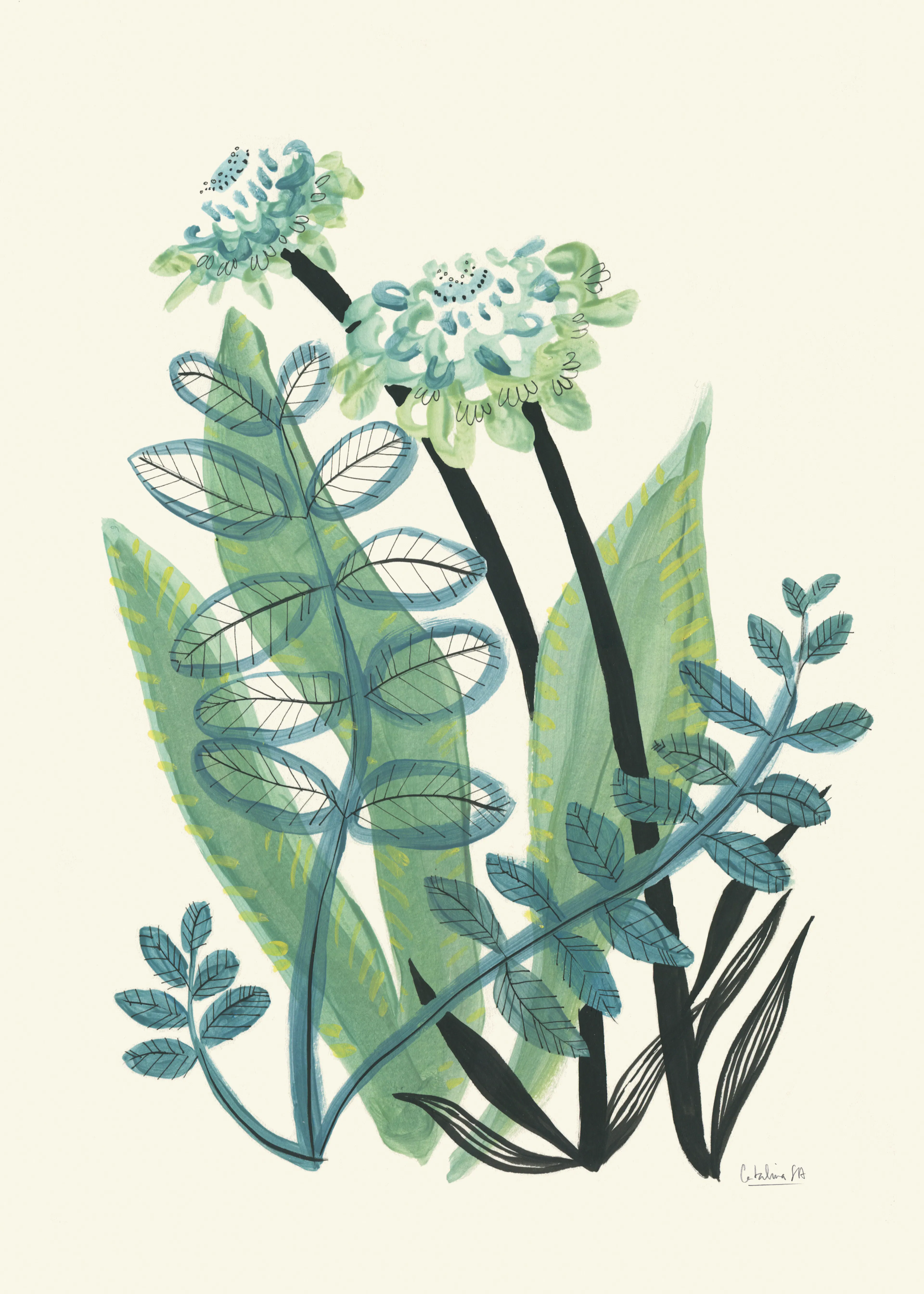 Eleganza Botanica Verde Poster 0