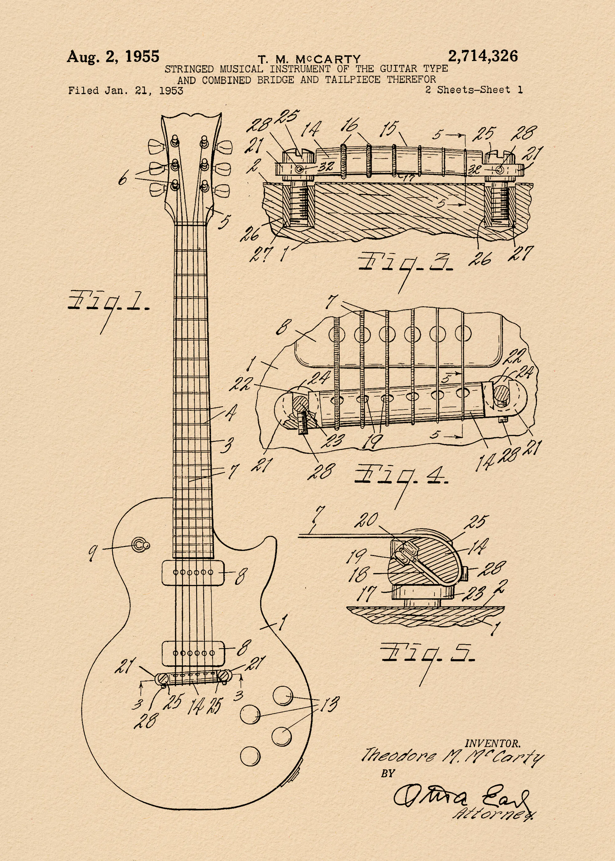 Guitar Blueprint Poster 0