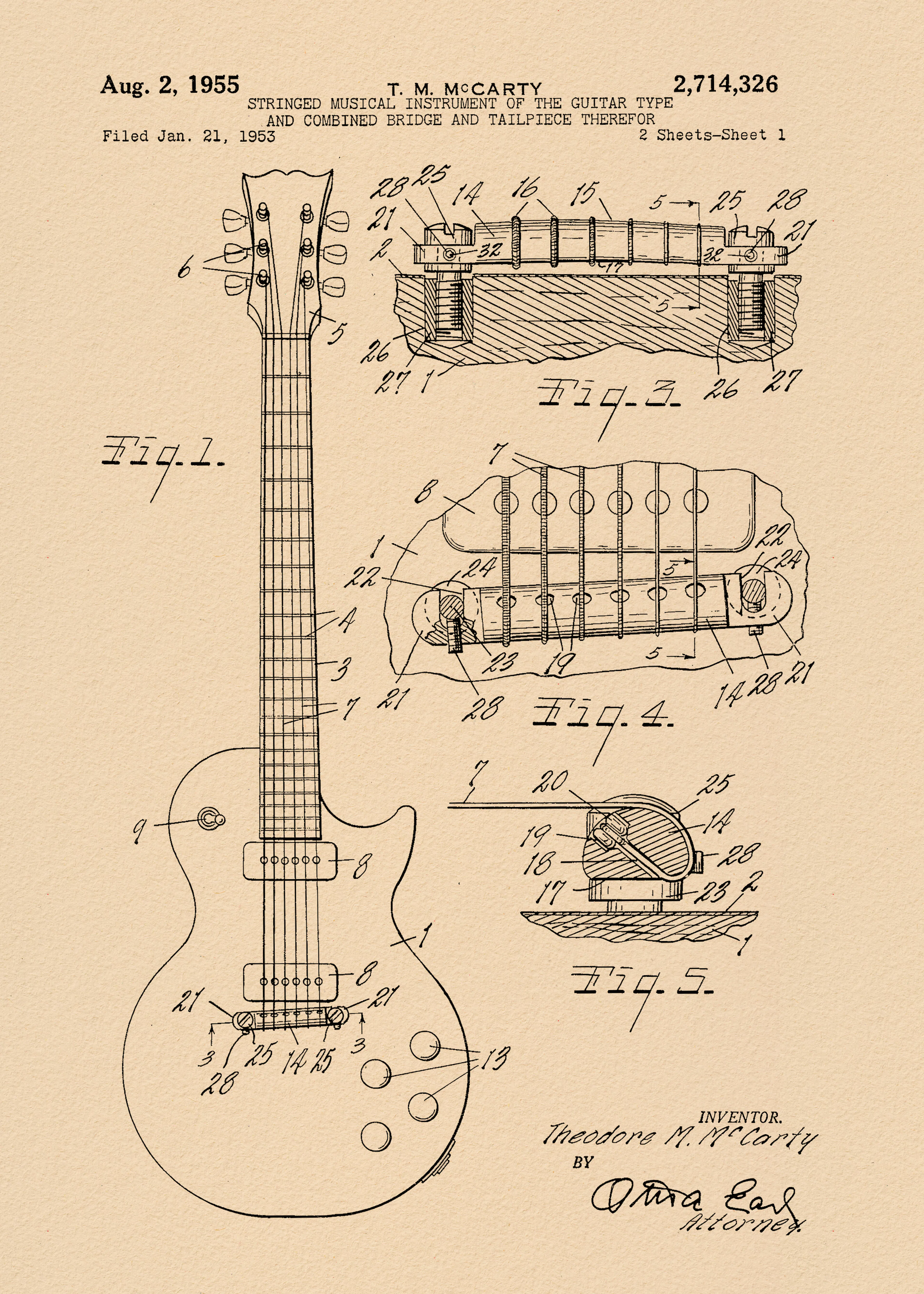 Guitar Blueprint Poster 0