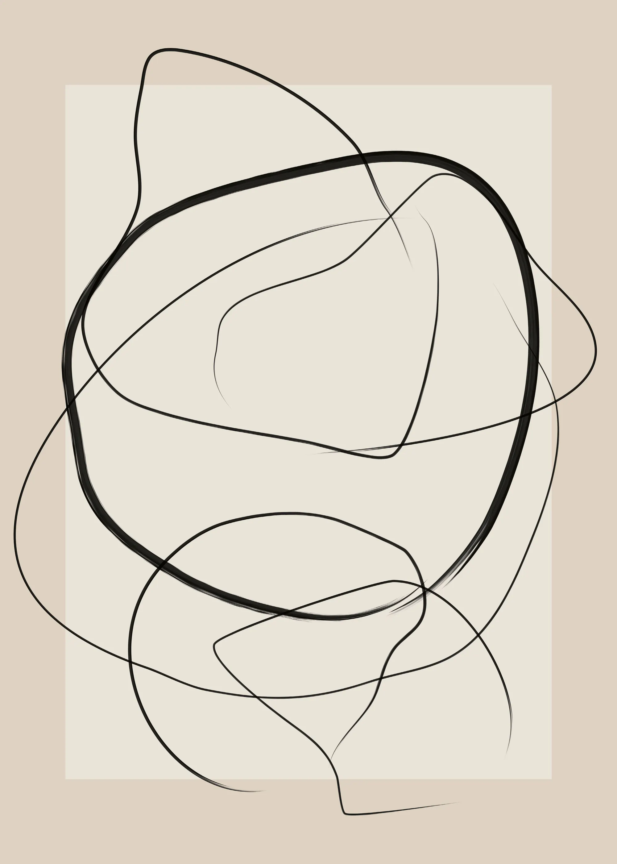 Líneas Abstractas Negras Póster 0