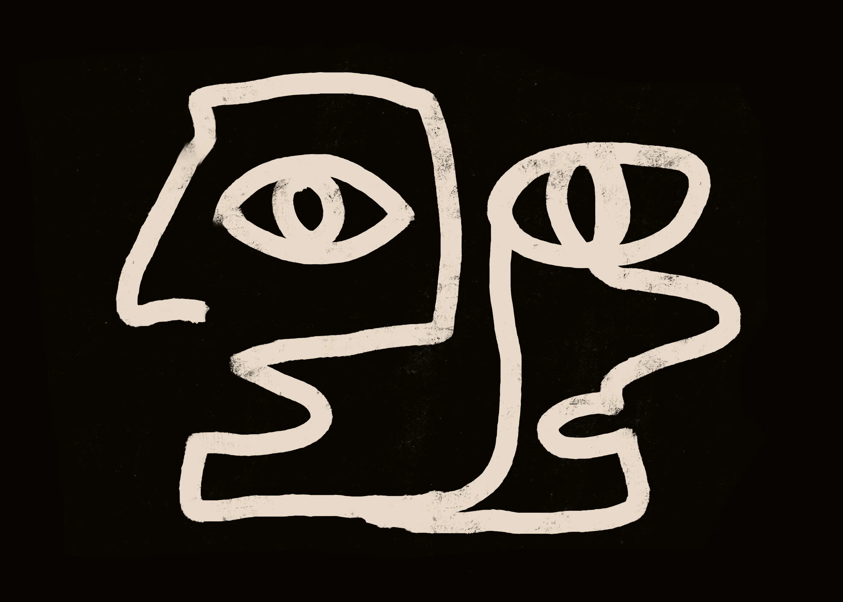 Black Abstract Faces Poster 0