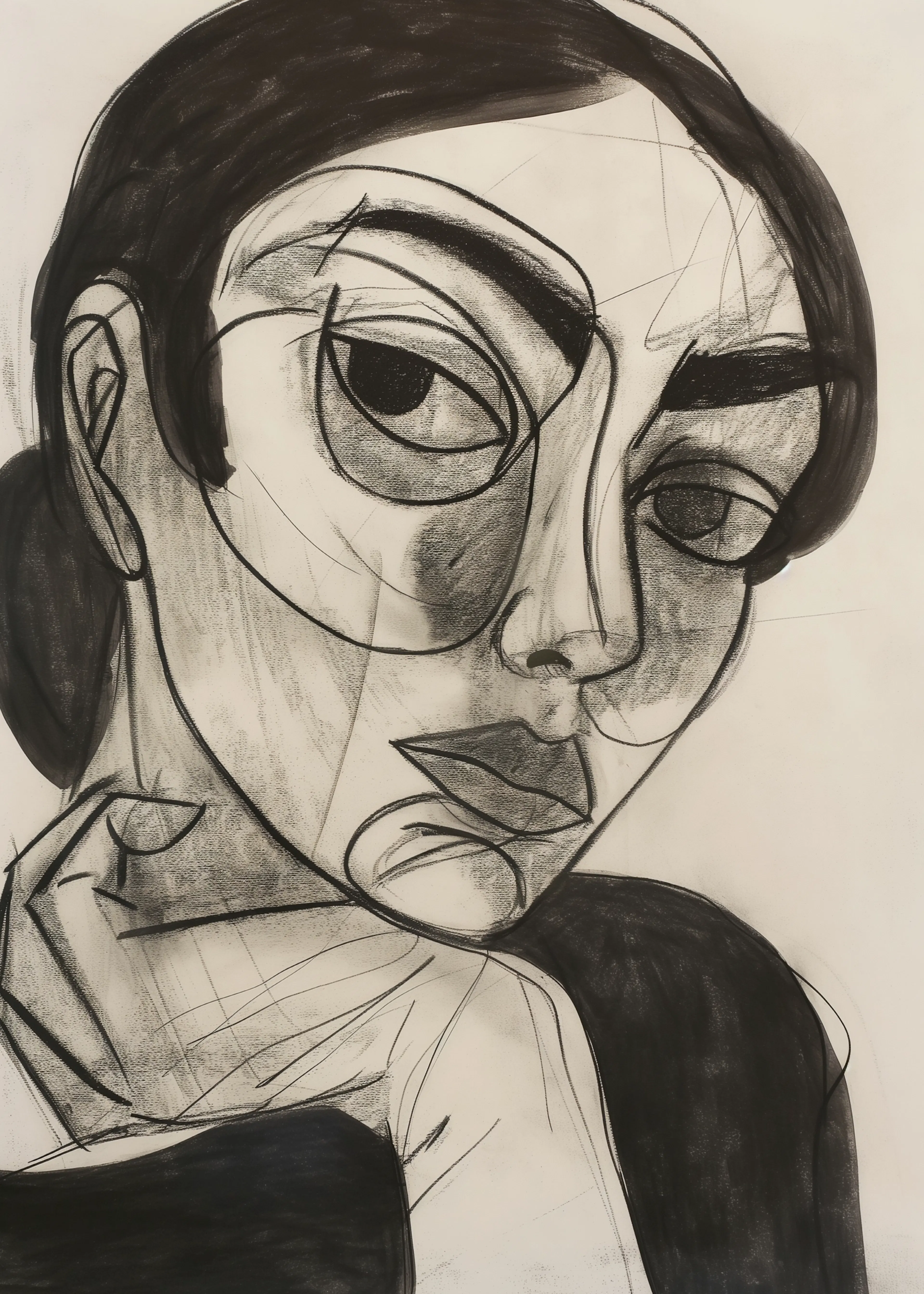 Black Abstract Portrait Poster 0