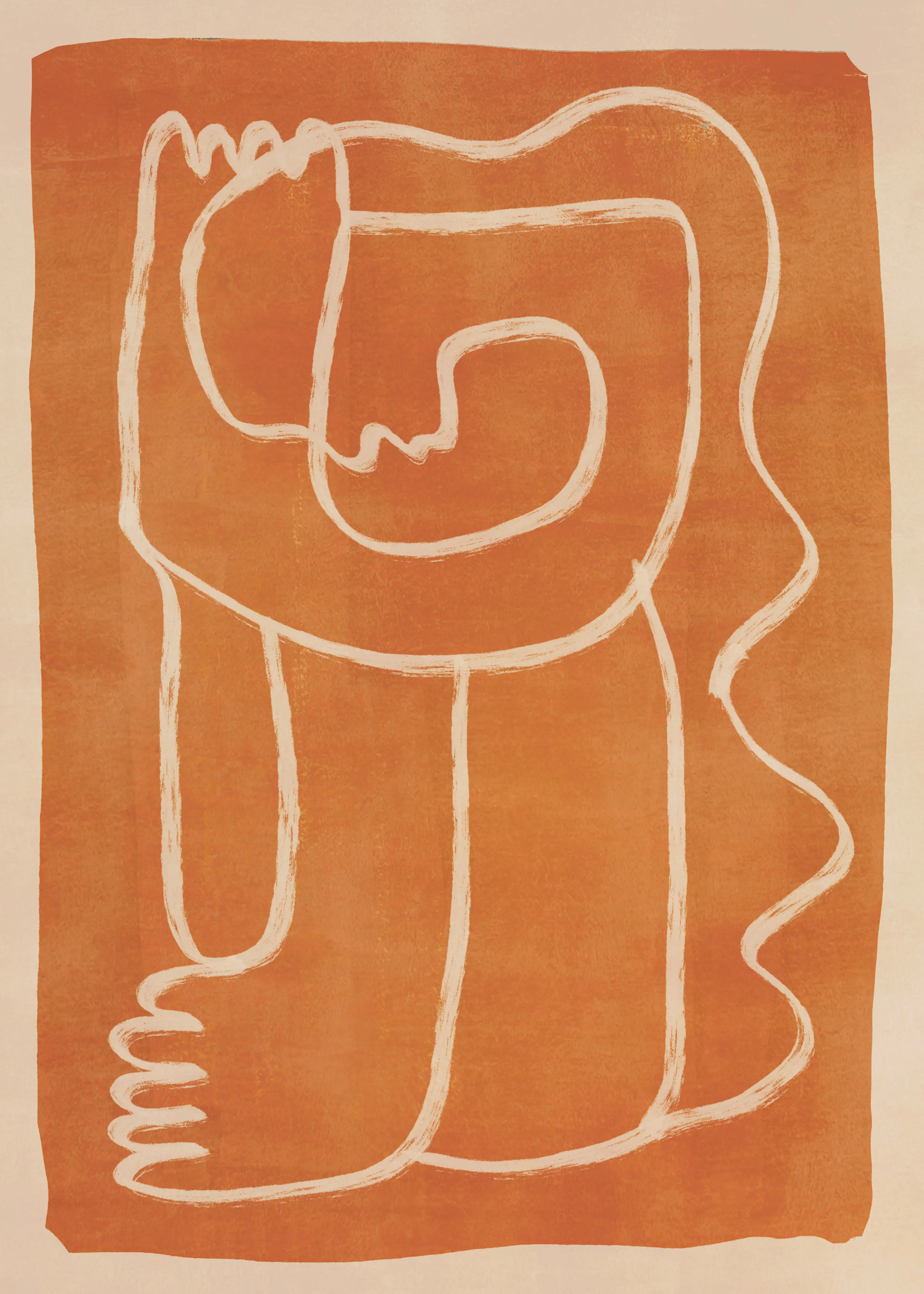 Abbraccio Astratto Arancione Poster 0