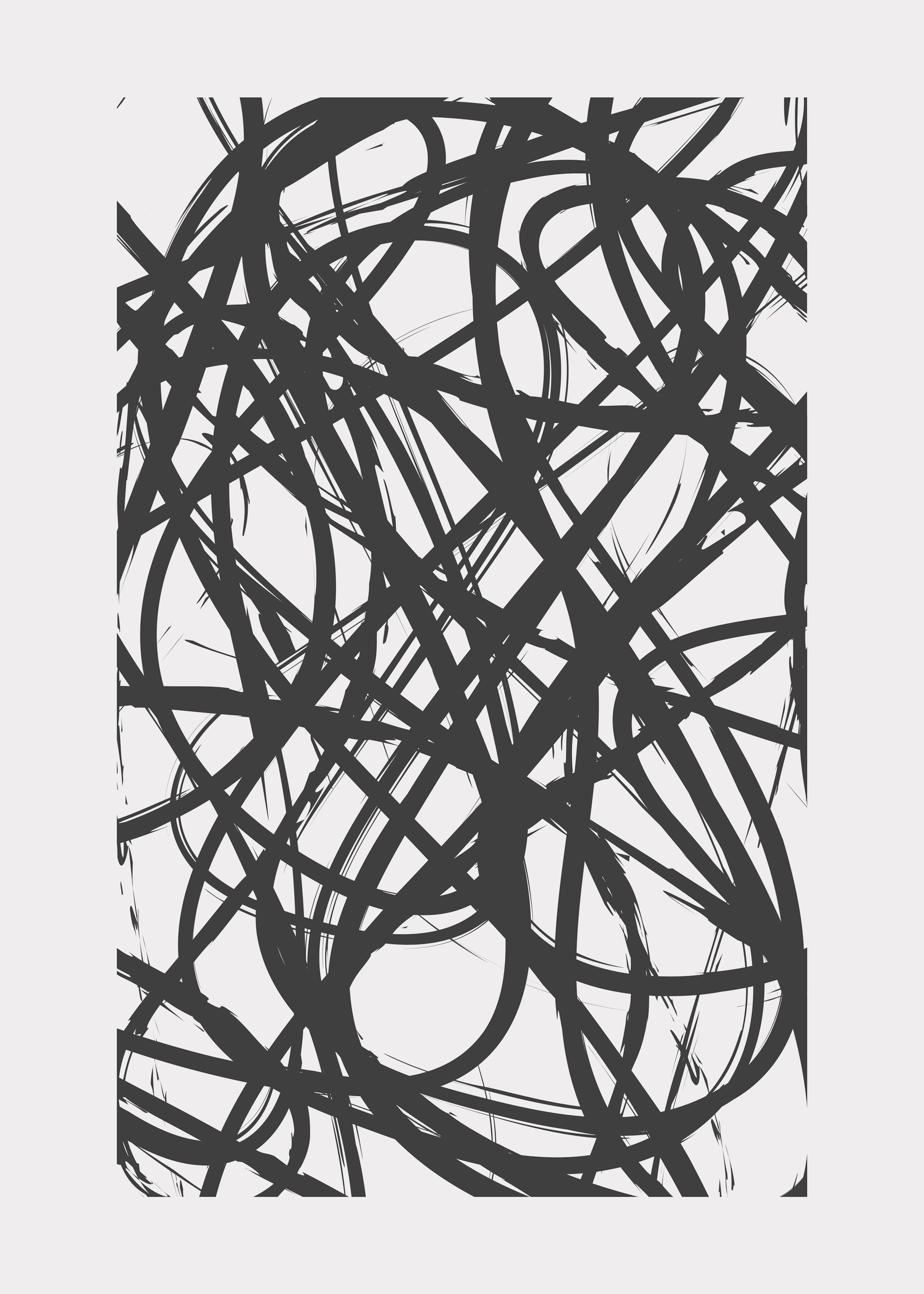 Dynamic Black Abstract Lines Poster 0
