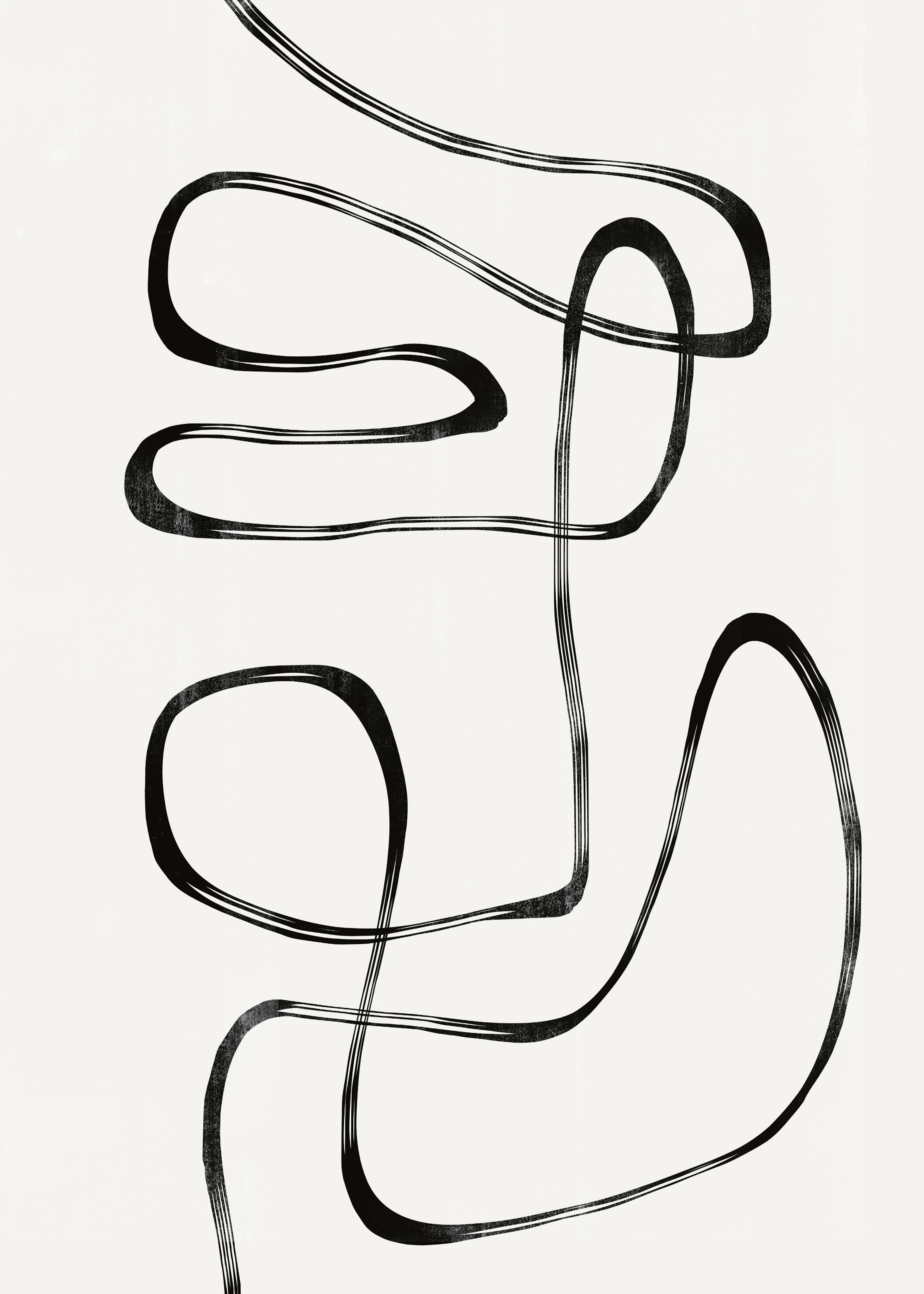 Lignes Abstraites Noires Élégantes Poster 0