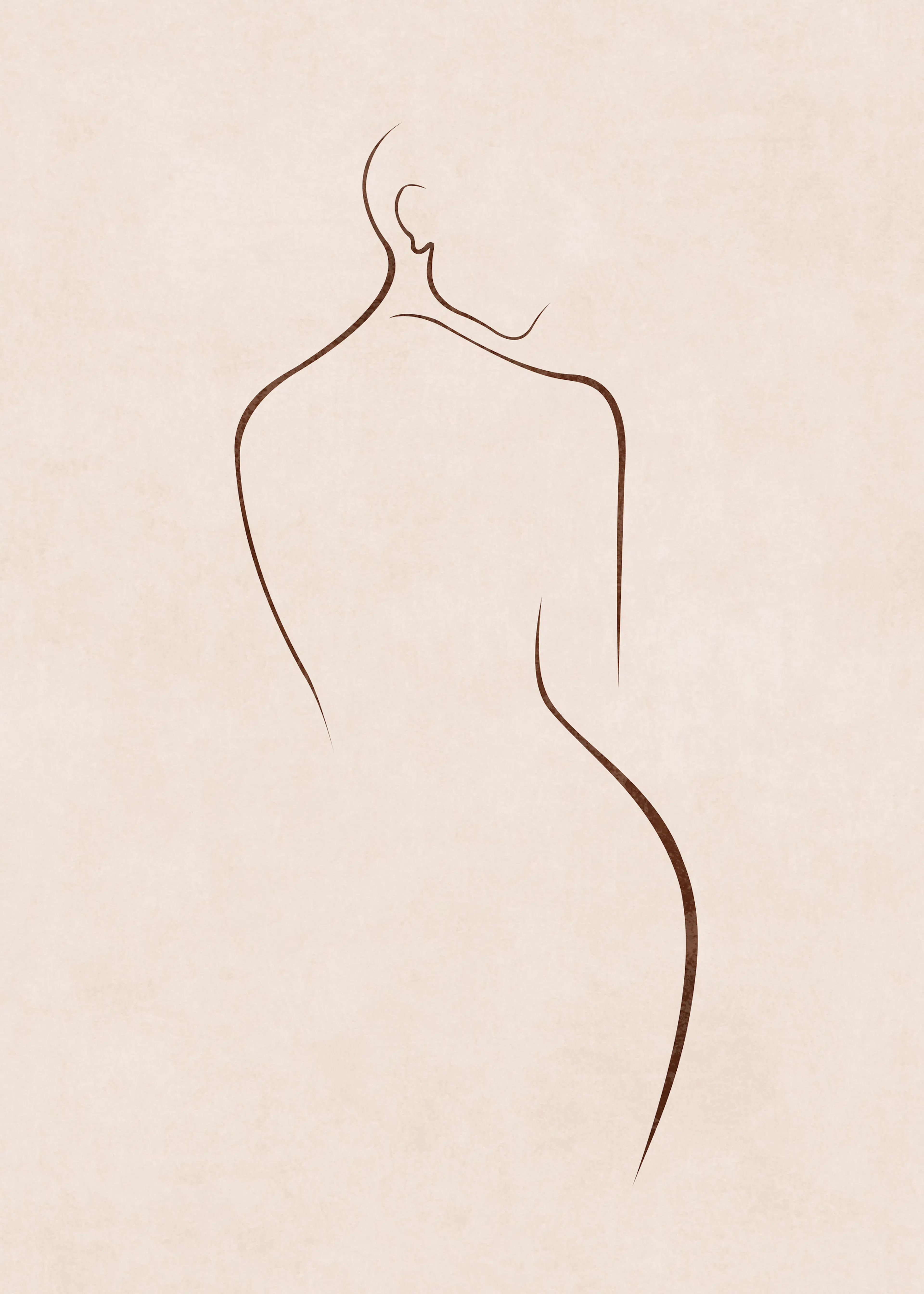 Silhouette Minimaliste Beige Poster 0
